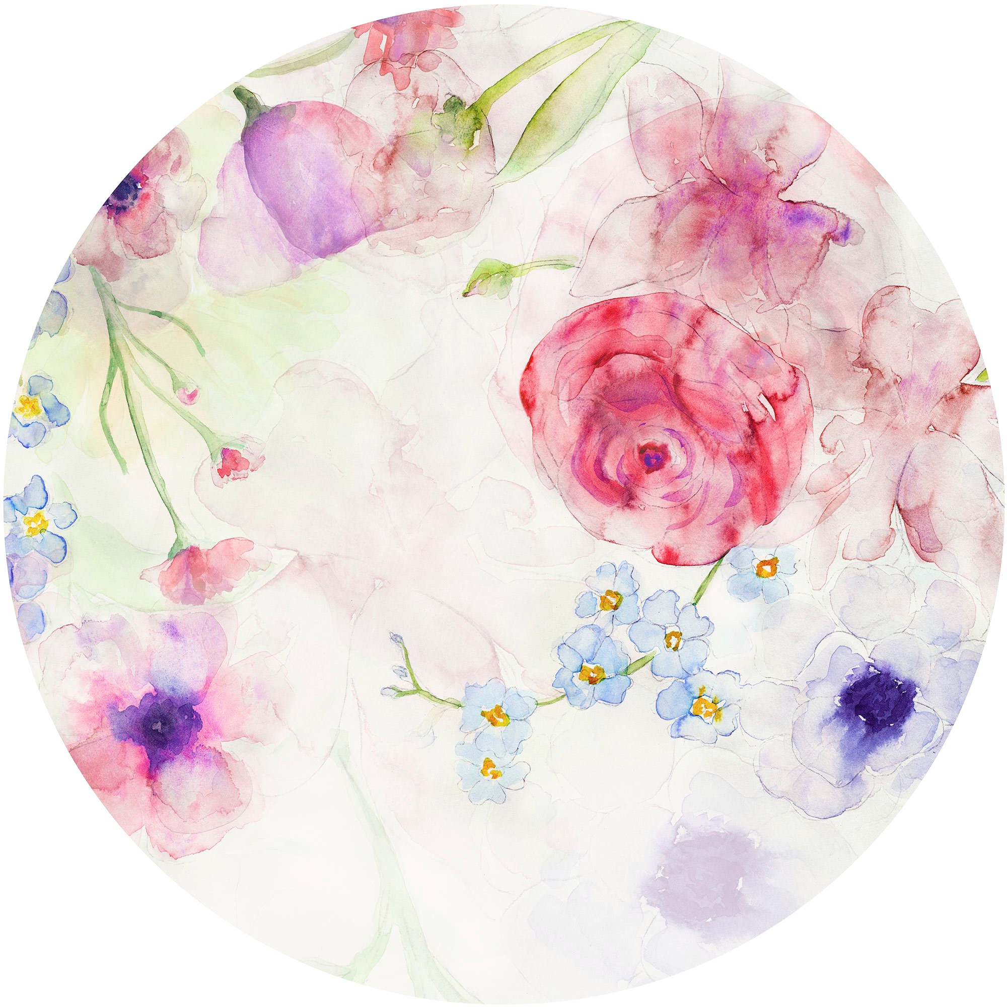 Image of Komar Fototapete "Vlies selbstklebend - Floret - Grösse 125 x 125 cm" bedruckt glatt Wohnzimmer, Schlafzimmer