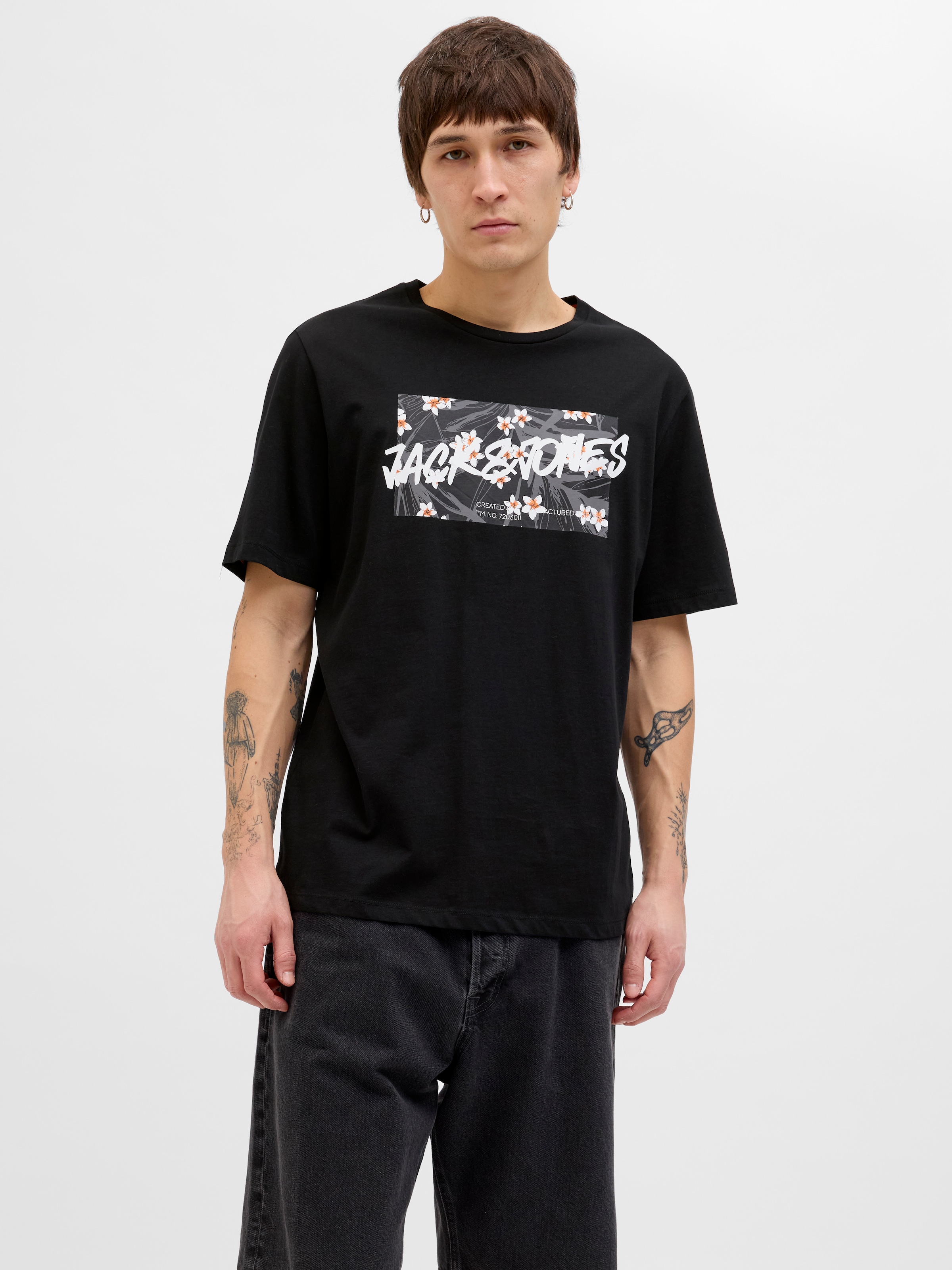 Image of Jack & Jones Print-Shirt "JJHAWAII SHAPE TEE SS CREW NECK"