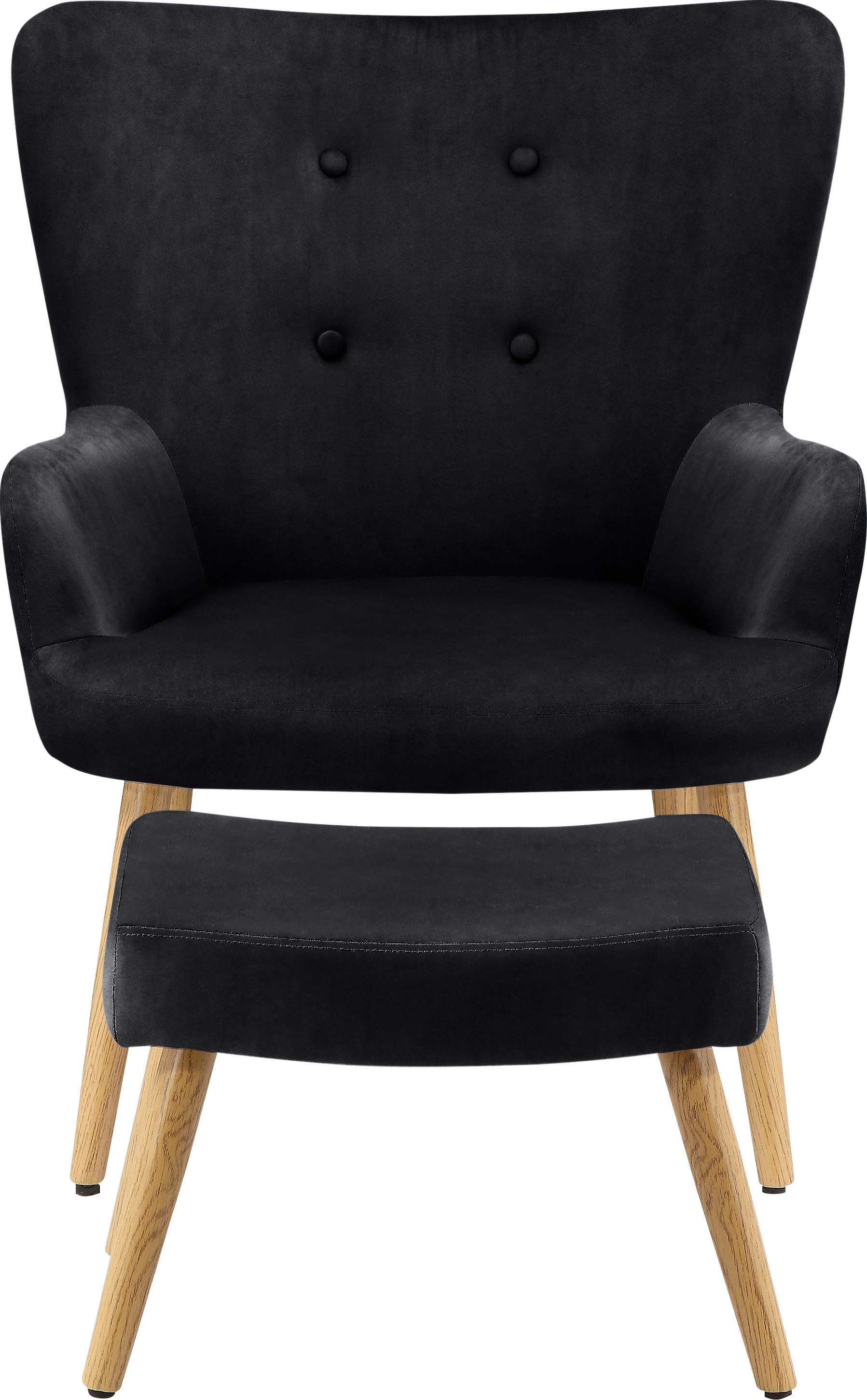 INOSIGN Sessel »Levent, Ohrensessel mit Hocker,«, in unterschiedlichen Bezugsqualitäten, Sitzhöhe 40 cm