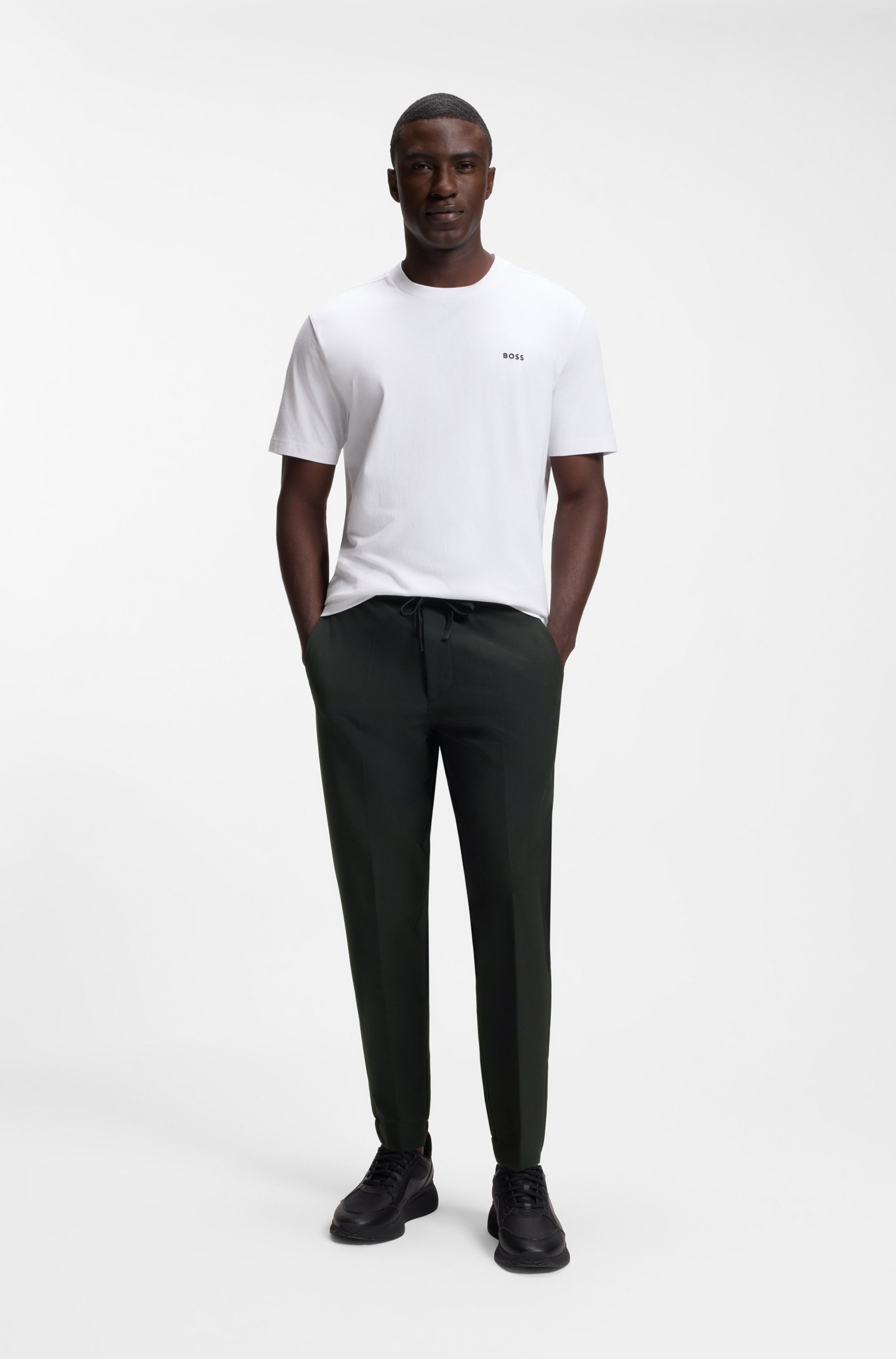 BOSS GREEN Stretch-Hose »T Flex«  mit elastischem Bund und Kordelzug Stretchhose Businesshose