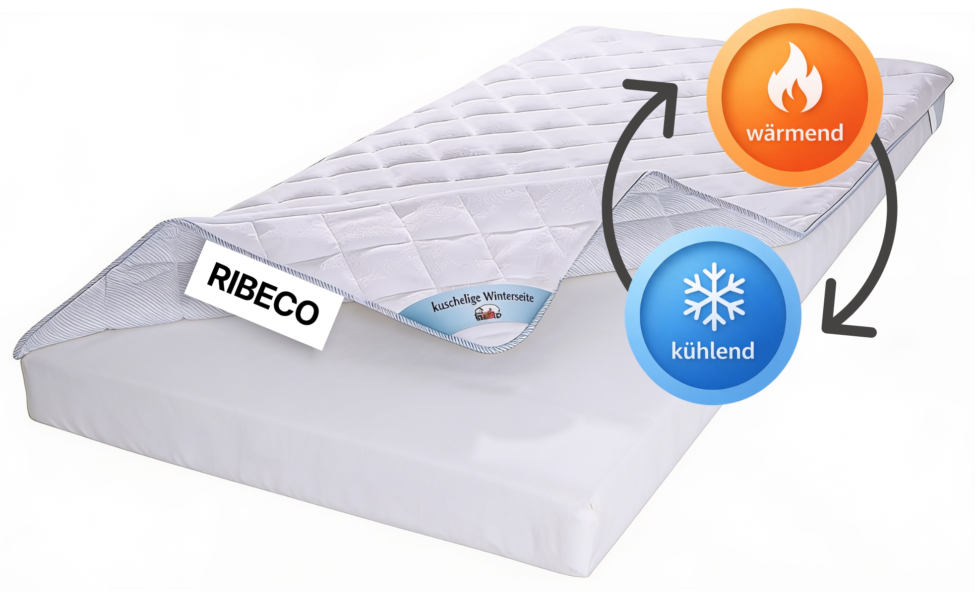 Image of RIBECO Matratzenauflage "Top Cool, Auflage 90x200 cm, 120x200 cm, 180x200 cm, wendbar" Matratzenschoner, mit über 1.400 positiven Kundenbewertungen