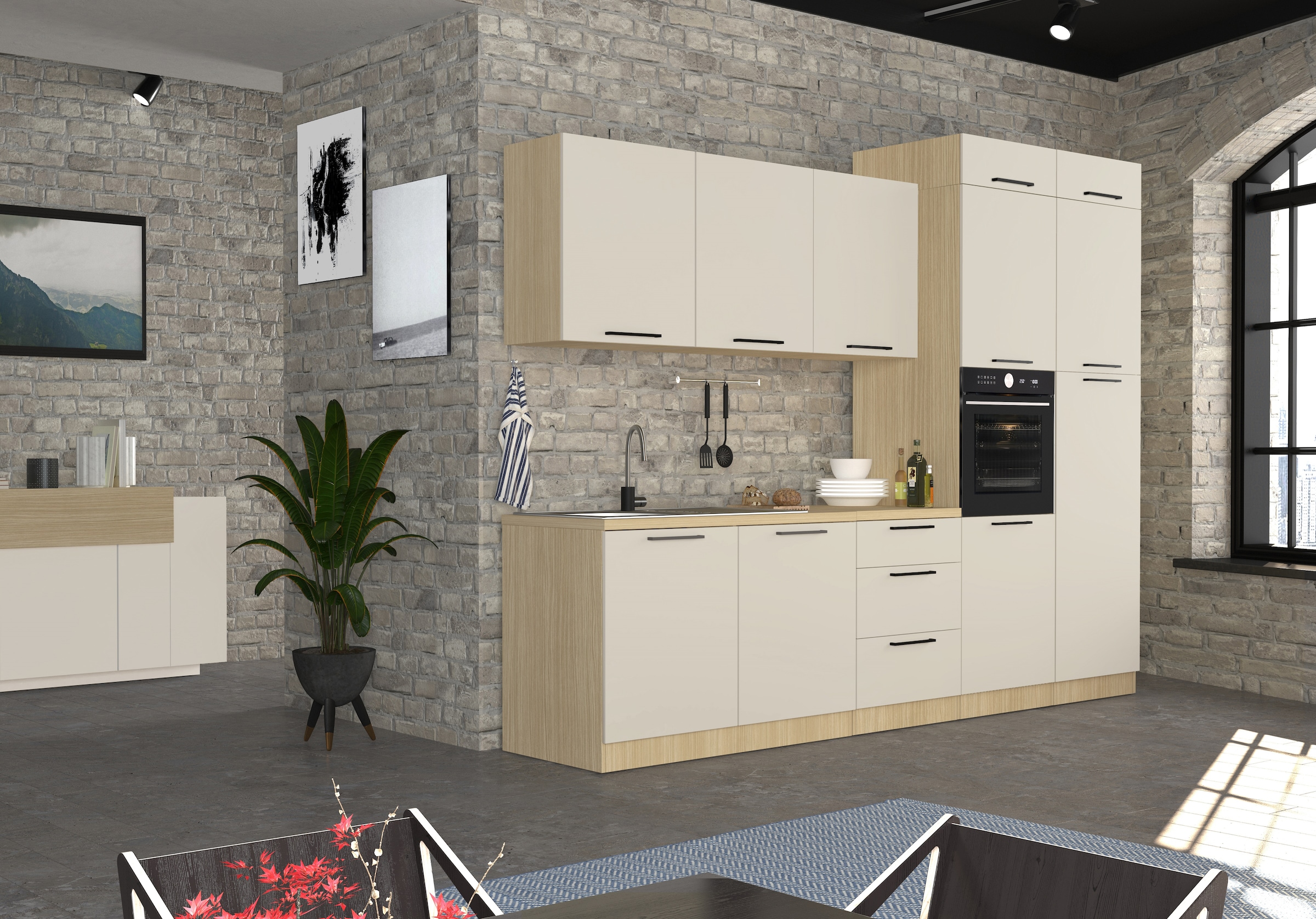 KOCHSTATION Aufsatzschrank »Luna, Hängeschrank, Küchenhängeschrank, Made in Italy« B/T/H: 60×60×20 cm, zusätzlicher Stauraum über der Arbeitsfläche