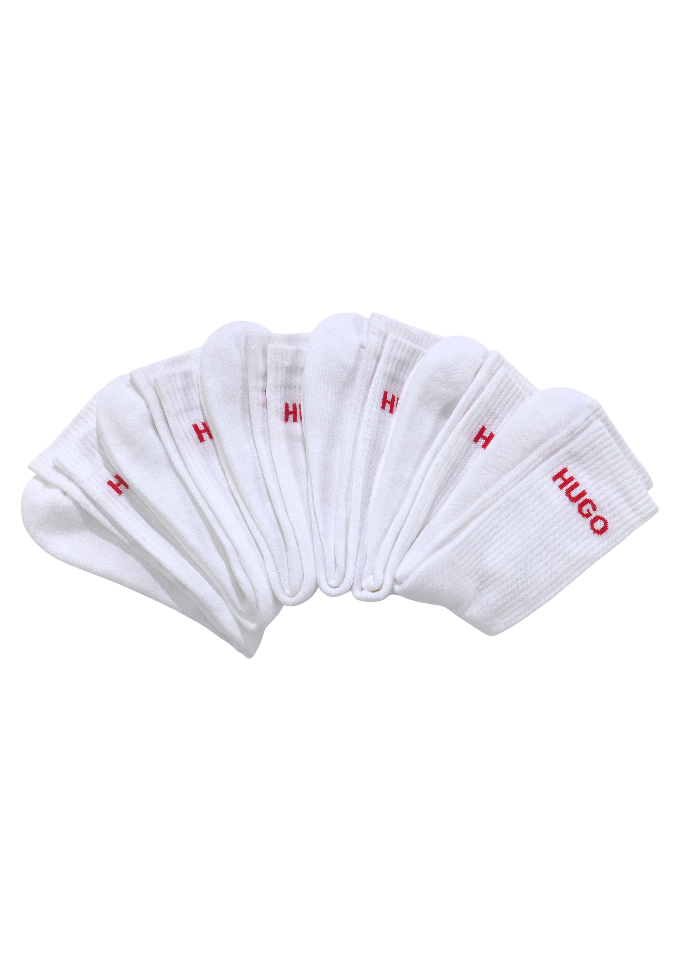 HUGO Underwear Socken »6P QS RIB LOGO CC«, (Packung, 6 Paar, 6er Pack), mit eingestricktem HUGO Logo