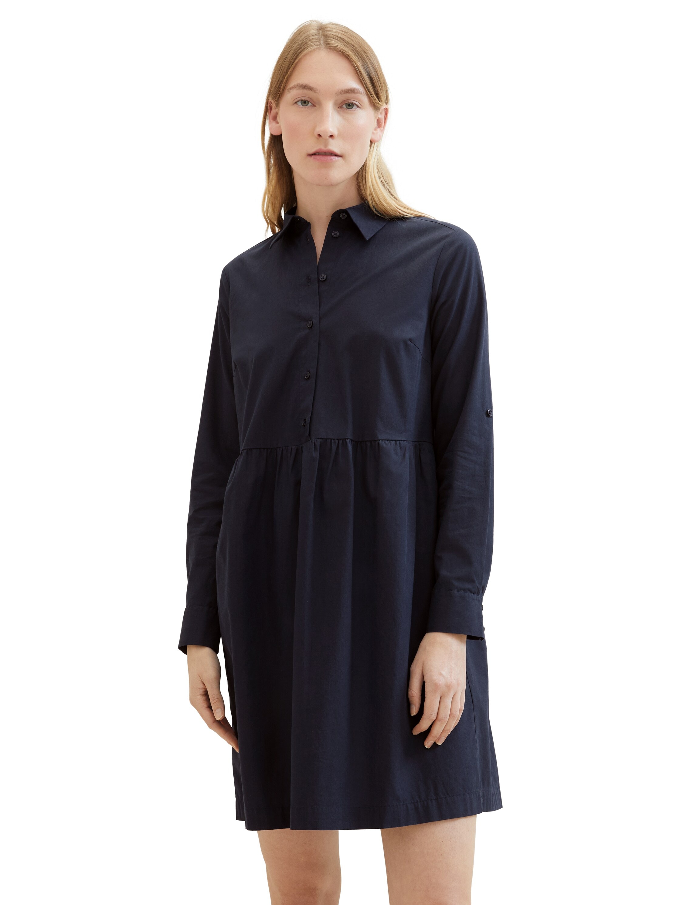 TOM TAILOR Hemdblusenkleid »Poplin«, mit Knopfleiste