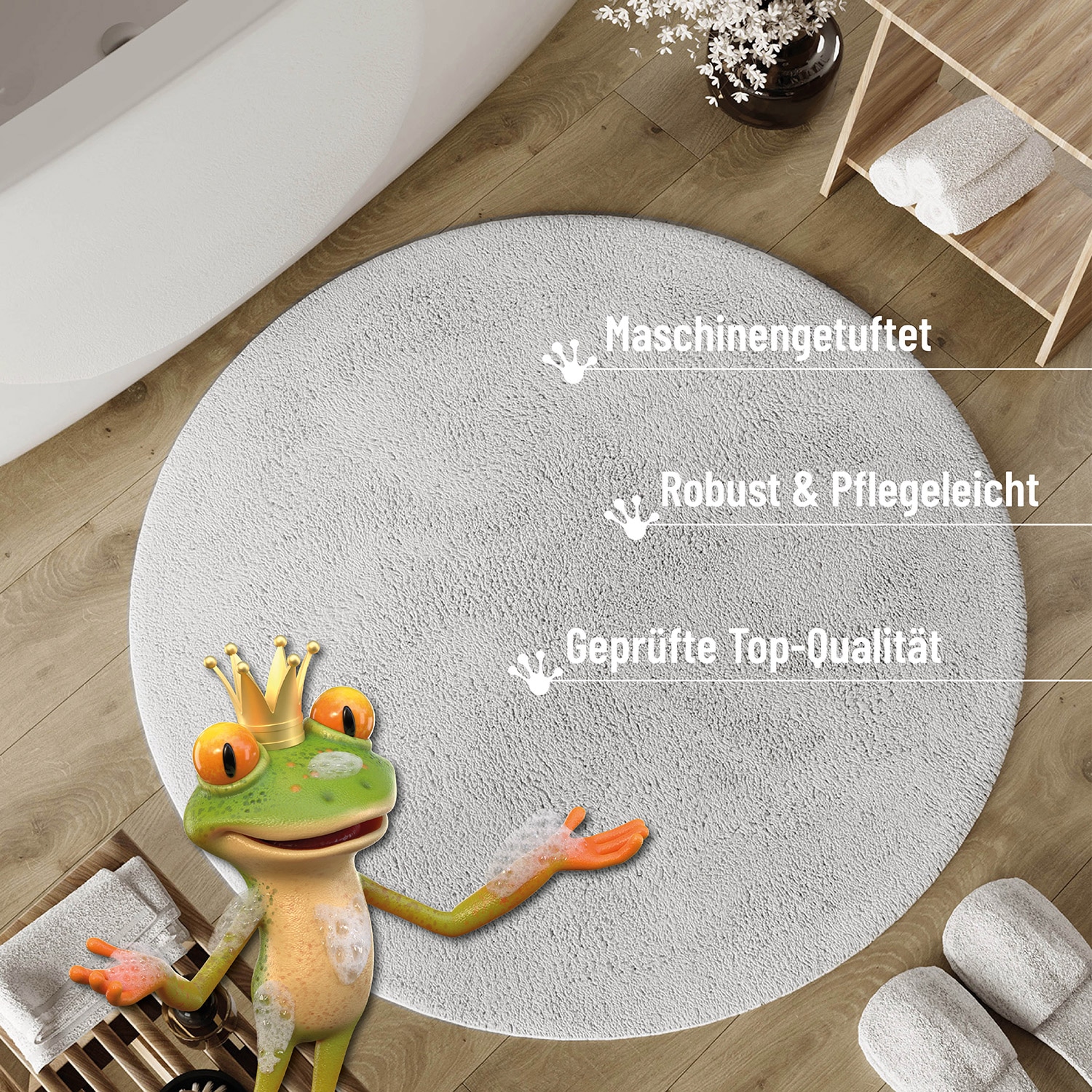 Wecon home Basics Badematte »Erik« Höhe 20 mm waschbar, rutschfest, sehr weich, strapazierfähig, pflegeleicht