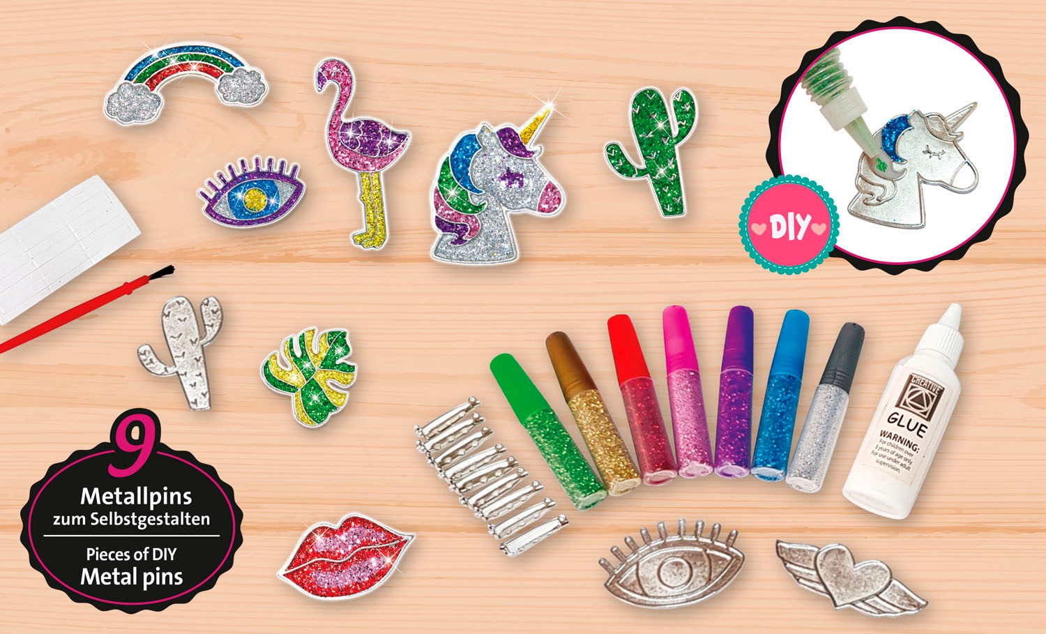 Lena® Kreativset »Metal Sparkling Pin«