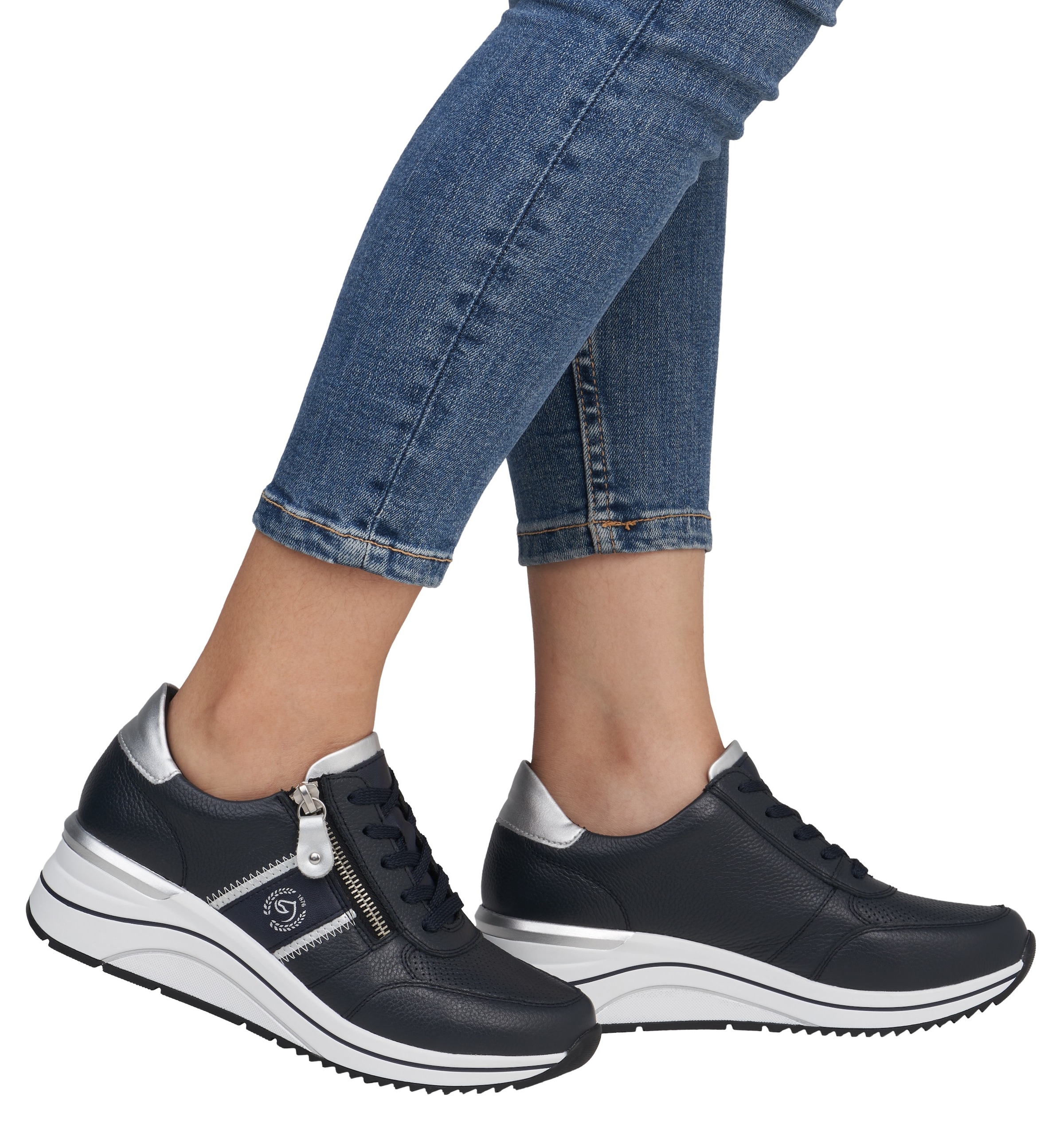 Remonte Baskets compensées  , Freizeitschuh, Halbschuh, Schnürschuh mit Metallic-Kontrastbesätzen