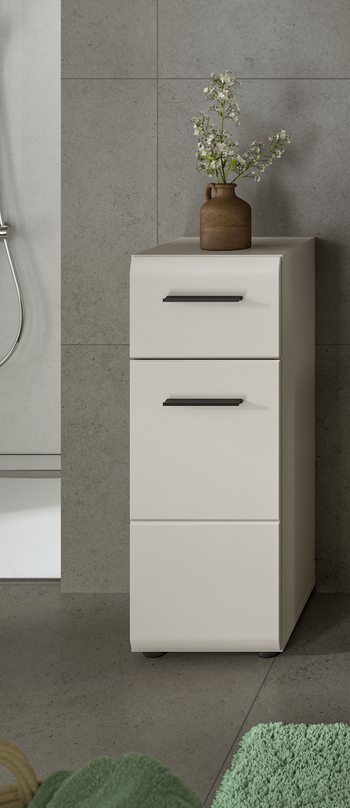 welltime Unterschrank "FLORENZ, Höhe 80 cm, 1 Tür, 1 Schubkasten" TOPSELLER, 1 Stk. tlg. Türanschlag wechselbar, hochwertige MDF Front, Badschrank, Bad