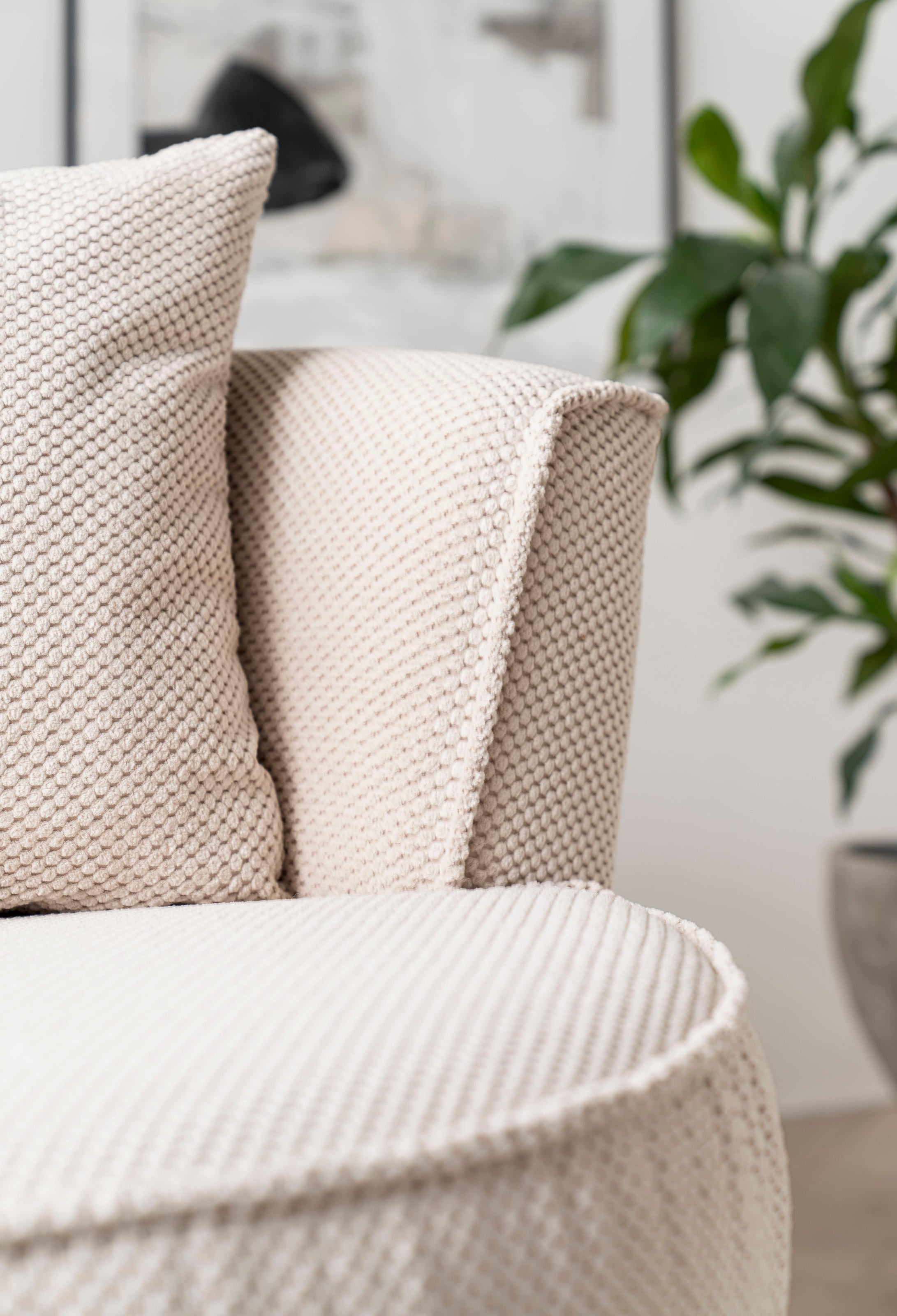 Leonique Drehsessel »MAISIE, Love Seat XXL Lese-Sessel, Big-Sessel mit Hocker,«, (2 St.), Set in MEGA CORD und Web-Velours, drehbar 360 Grad