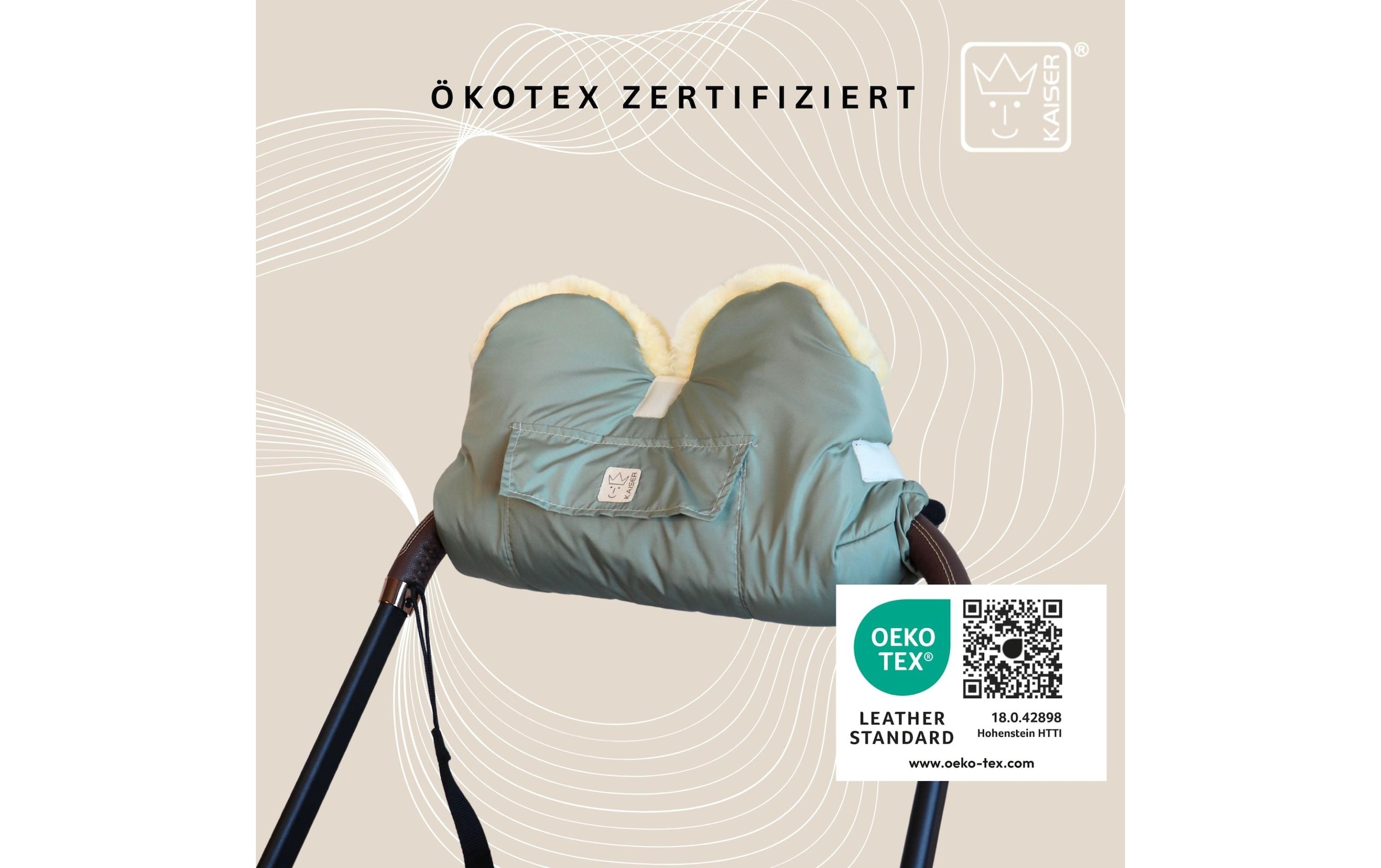 Kaiser Chauffe-mains pour poussette »Lammfell Big Salbei«