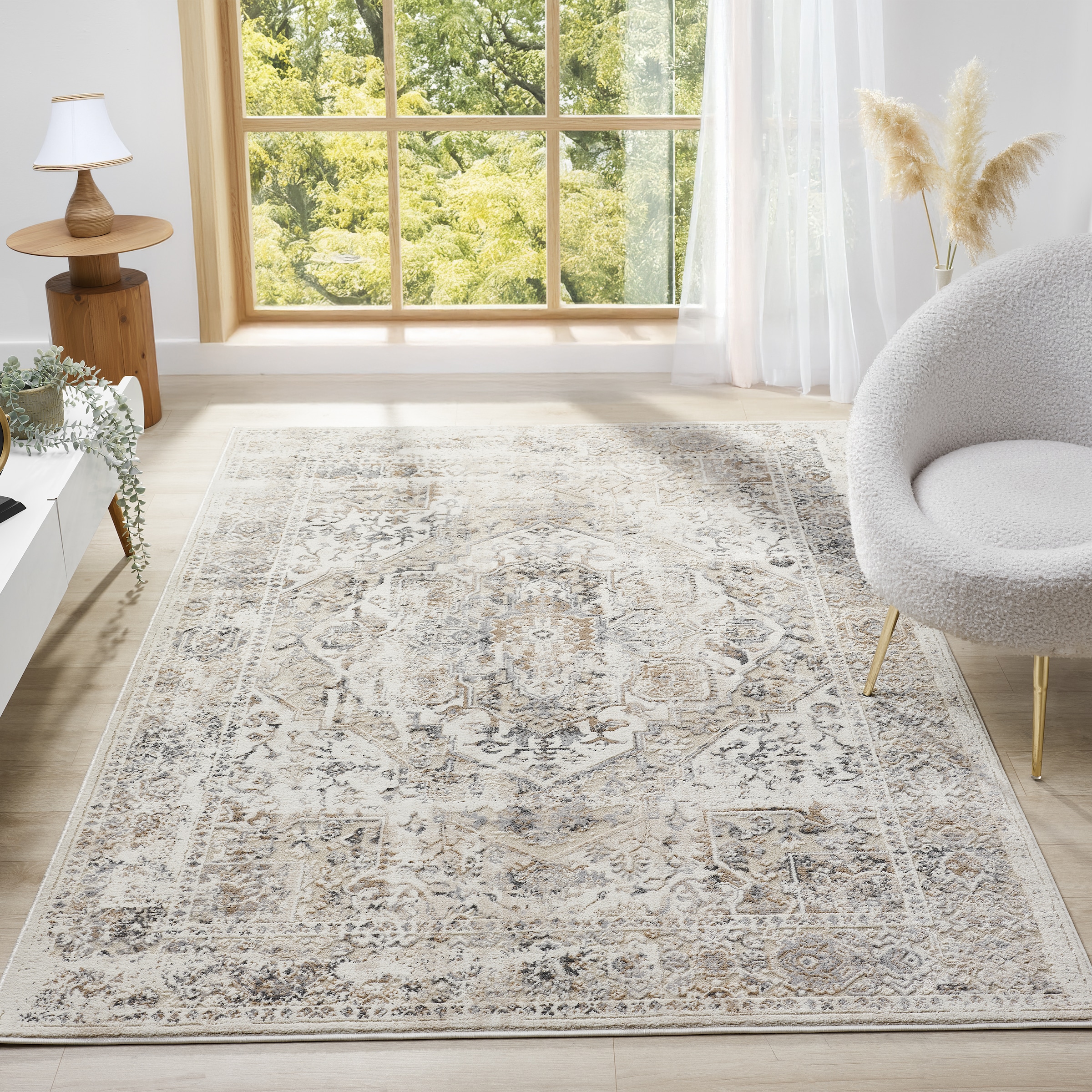 my home Teppich »Kylan, Hoch-Tief-Struktur, dezenter Glanz« rechteckig 9 mm Höhe Schrumpf-Garn-Effekt, im Vintage-Look, dichte Qualität, Wohnzimmer