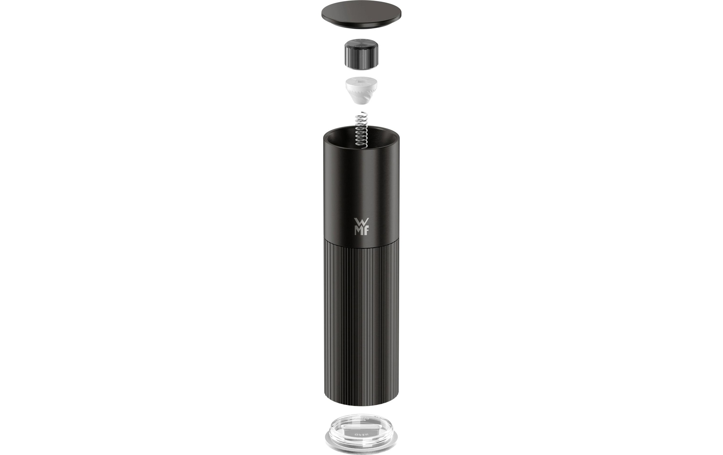 WMF Gewürzmühle »Signature Pro, aus Edelstahl« Keramikmahlwerk, einstellbarer Mahlgrad, magnetischer Deckel