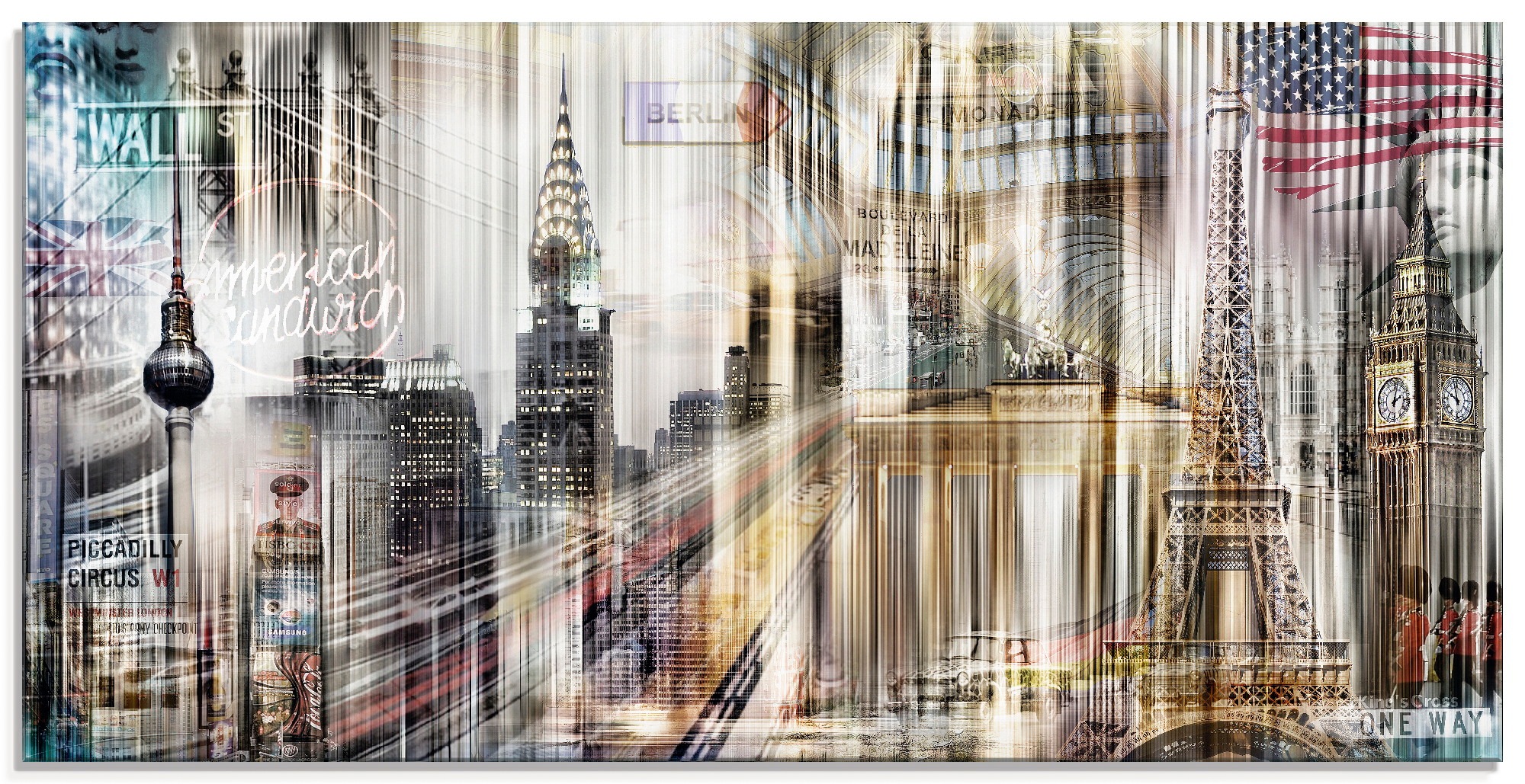 Image of Artland Glasbild »Metropole Skyline Abstrakte Collage«, Gebäude, (1 St.) bei Ackermann Versand Schweiz