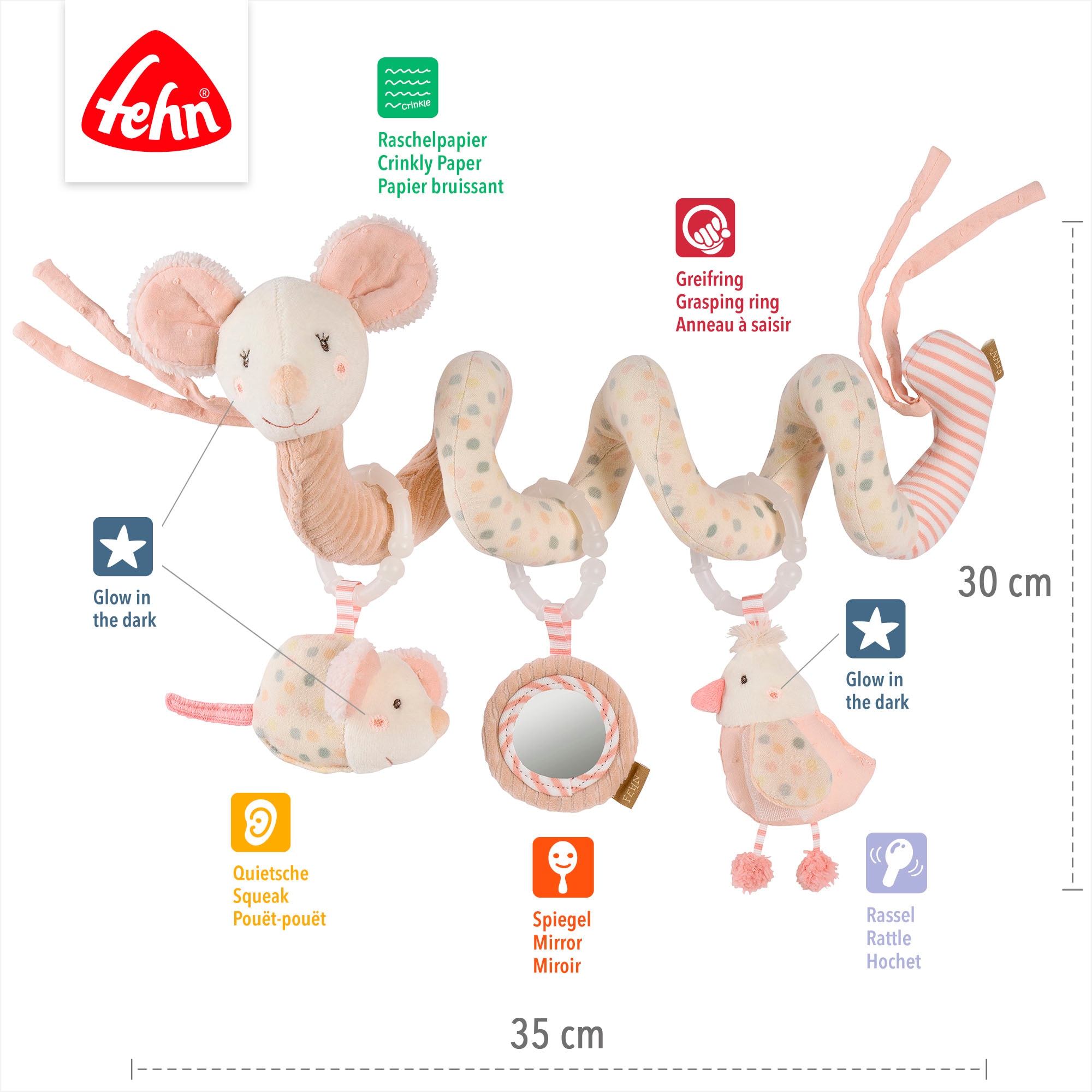 Fehn Greifspielzeug »feehnLAND, Activity-Spirale Maus«