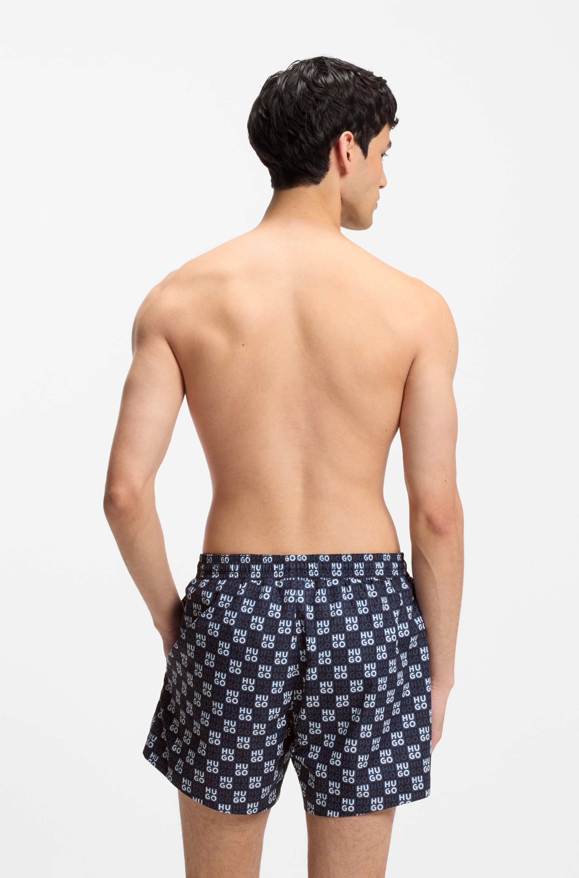 HUGO Underwear Short de bain »AARON« mit Schachbrett-Logos, elastischer Bund