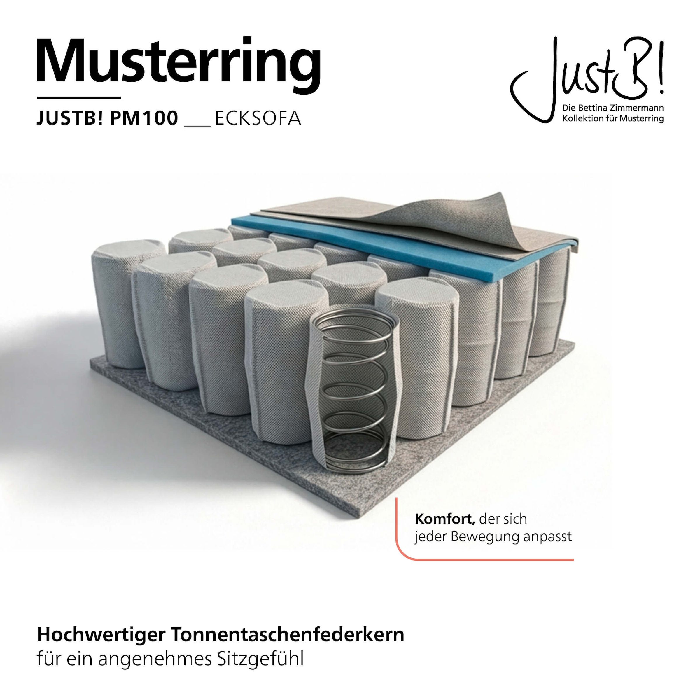 Musterring Canapé d'angle »JUSTB! PM100, stilvoller Lounge-Komfort von Musterring« Collection Bettina Zimmermann, option siège préféré & choix de pieds