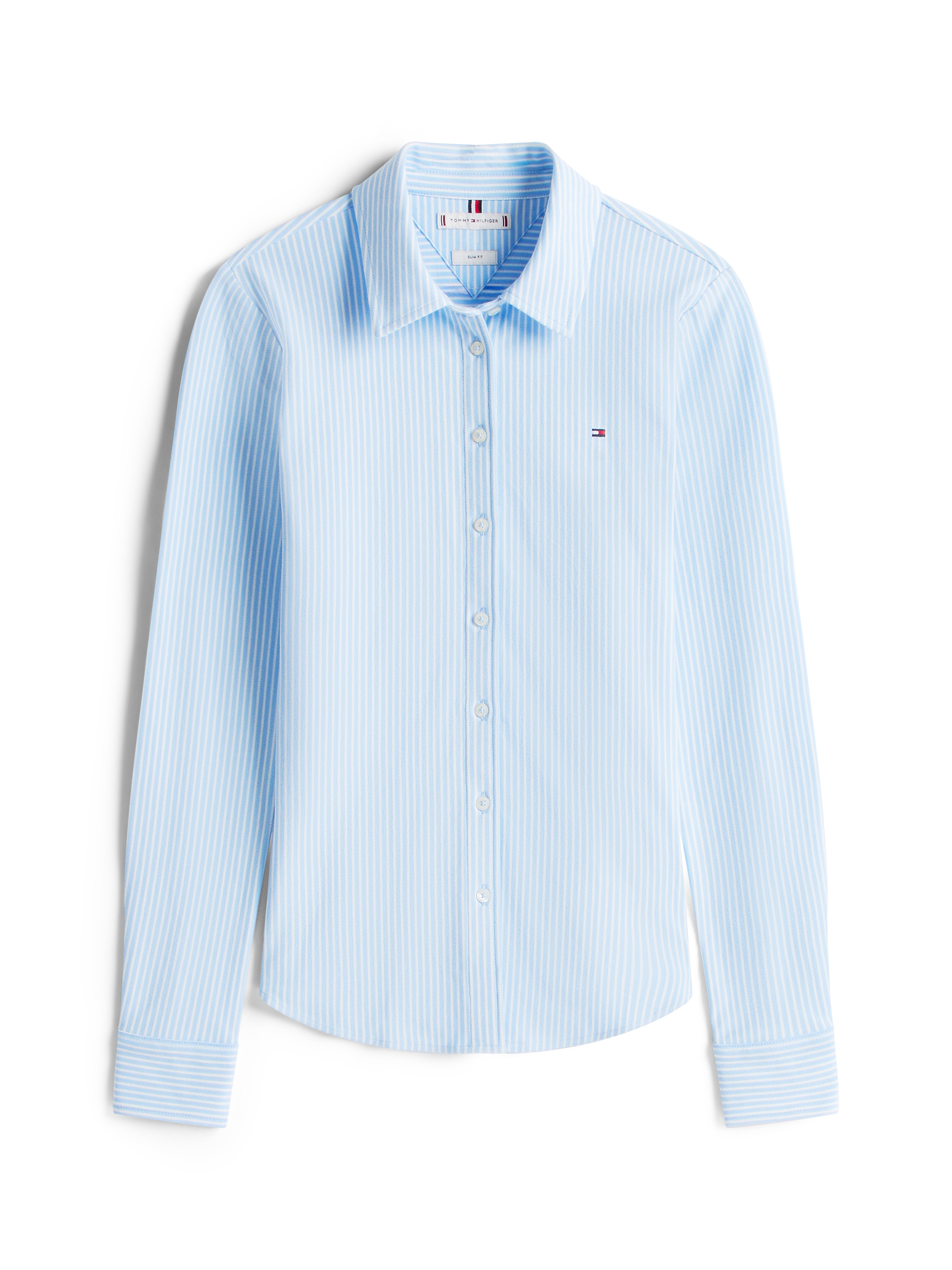 Tommy Hilfiger Poloshirt »1985 SLIM PIQUE BTN DOWN LS mit Polokragen und Label« Baumwollmischung, slim fit