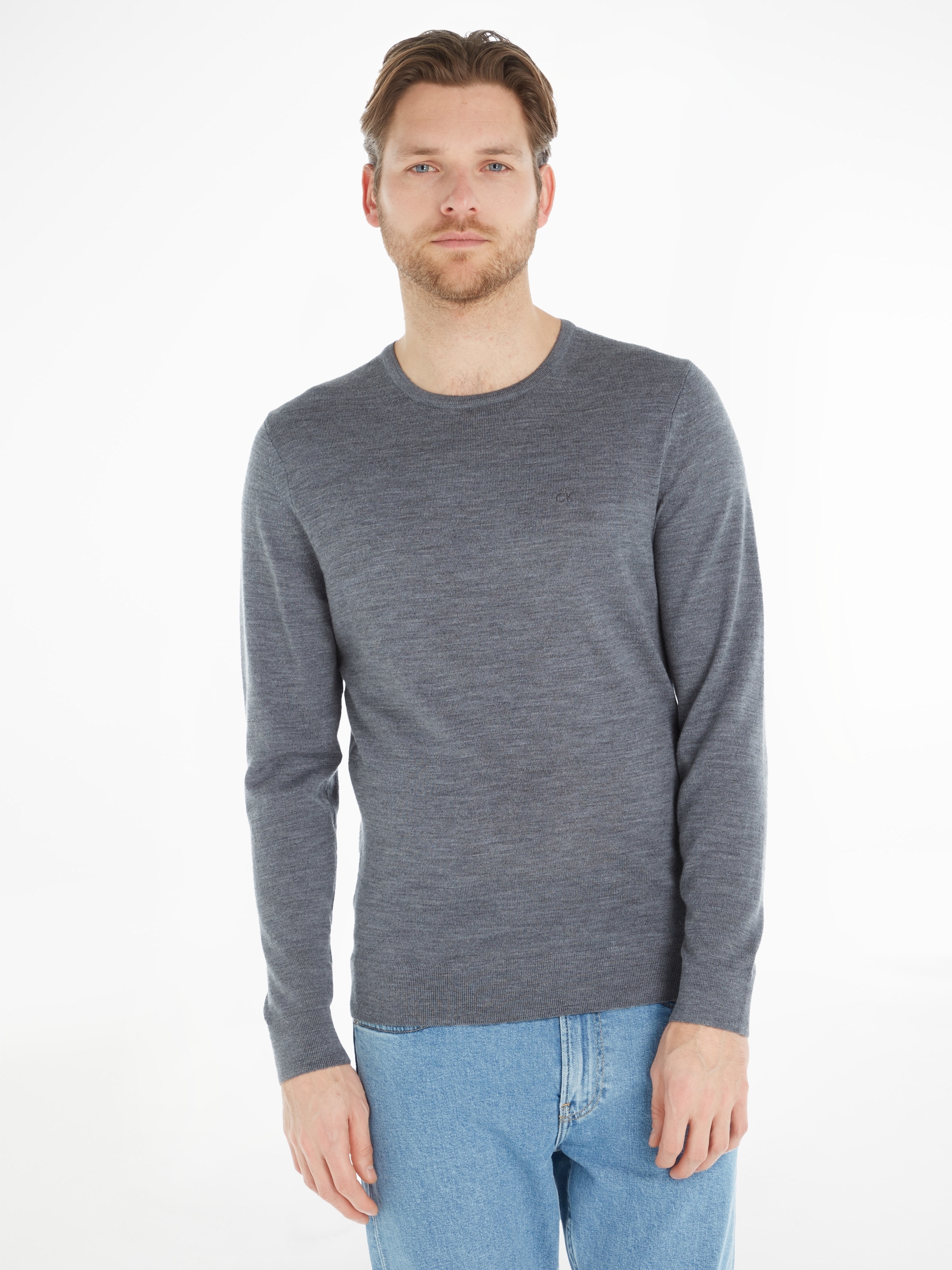 Rundhalspullover »SUPERIOR WOOL CREW NECK SWEATER«, aus Feinstrick