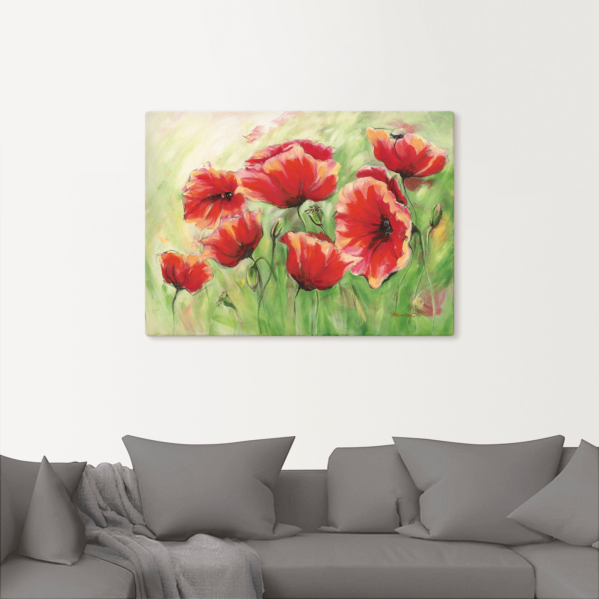 Artland Wandbild »Rote Mohnblumen II«, Blumen, (1 St.), als Leinwandbild, Poster in verschied. Grössen