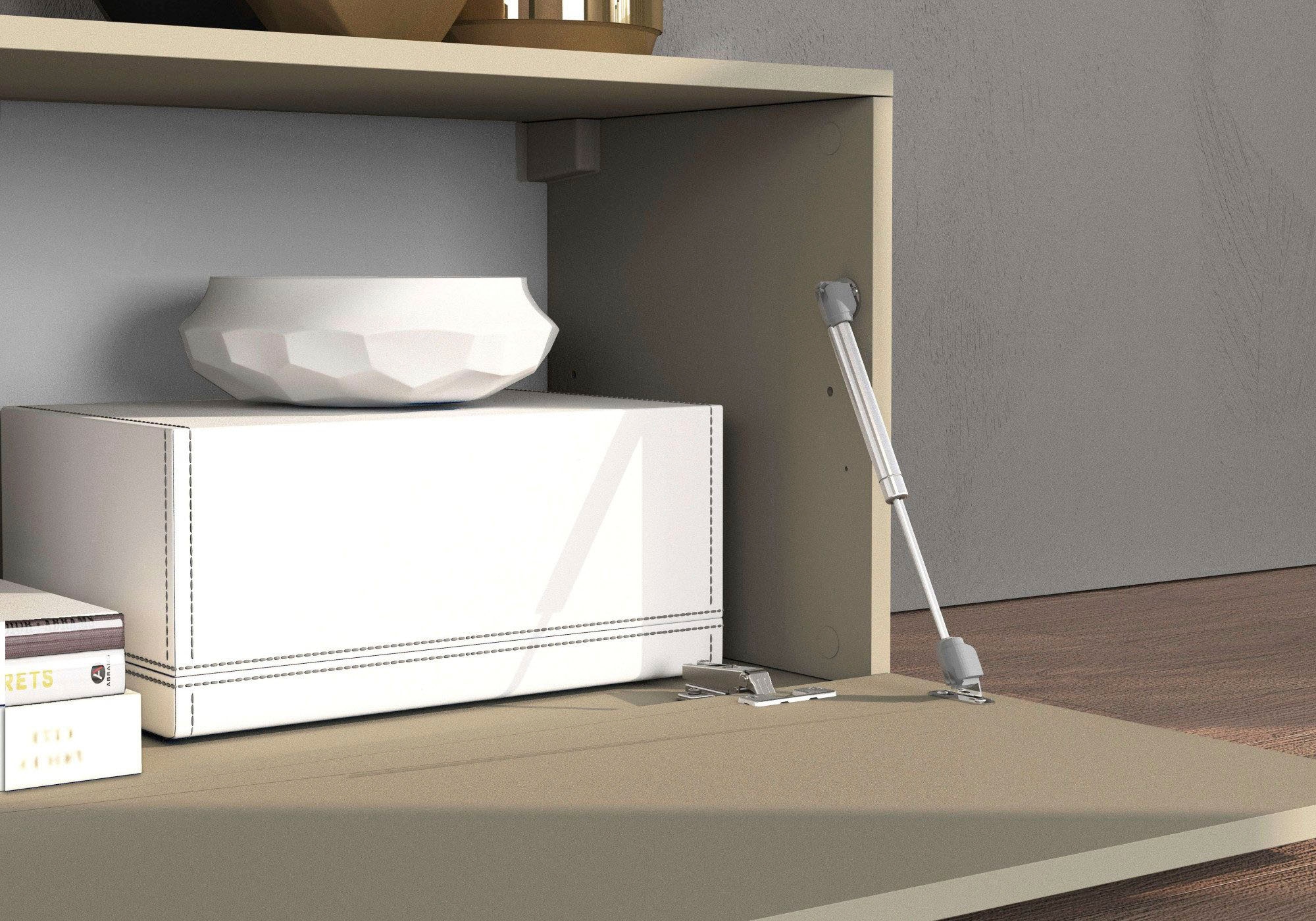 INOSIGN Lowboard »Chronos TV-Board, T-Schrank« Breite verstellbar von 180 bis 290 cm, 1 Stk. tlg. Breite 240 cm TV-Board,Lowboard,1 Klappe und ein L-Förmiger Aufsatz