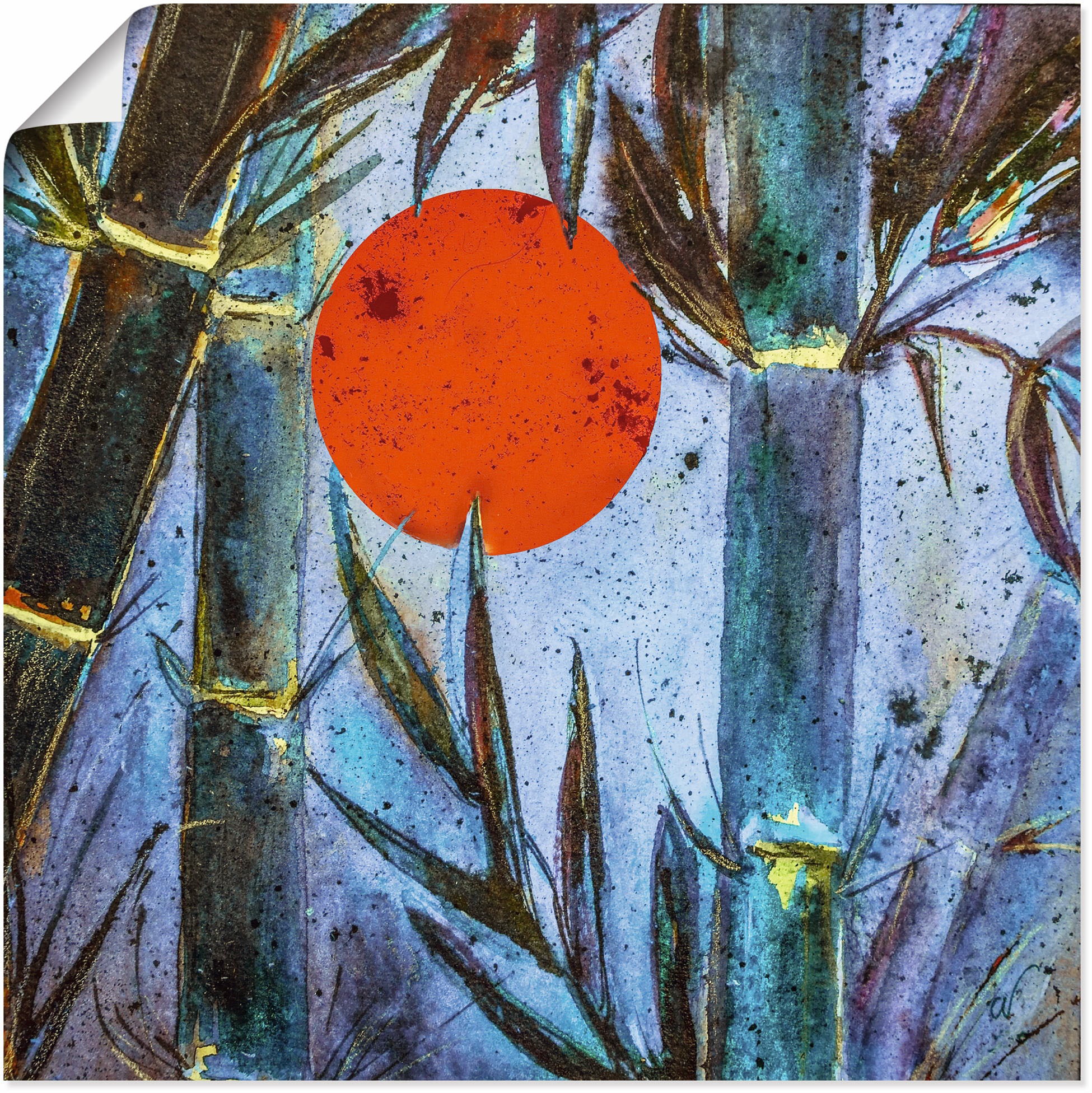 Image of Artland Wandbild »Bambus im blauen Licht«, Arrangements, (1 St.), in vielen Grössen & Produktarten - Alubild / Outdoorbild für den Aussenbereich, Leinwandbild, Poster, Wandaufkleber / Wandtattoo auch für Badezimmer geeignet bei Ackermann Versand Schweiz