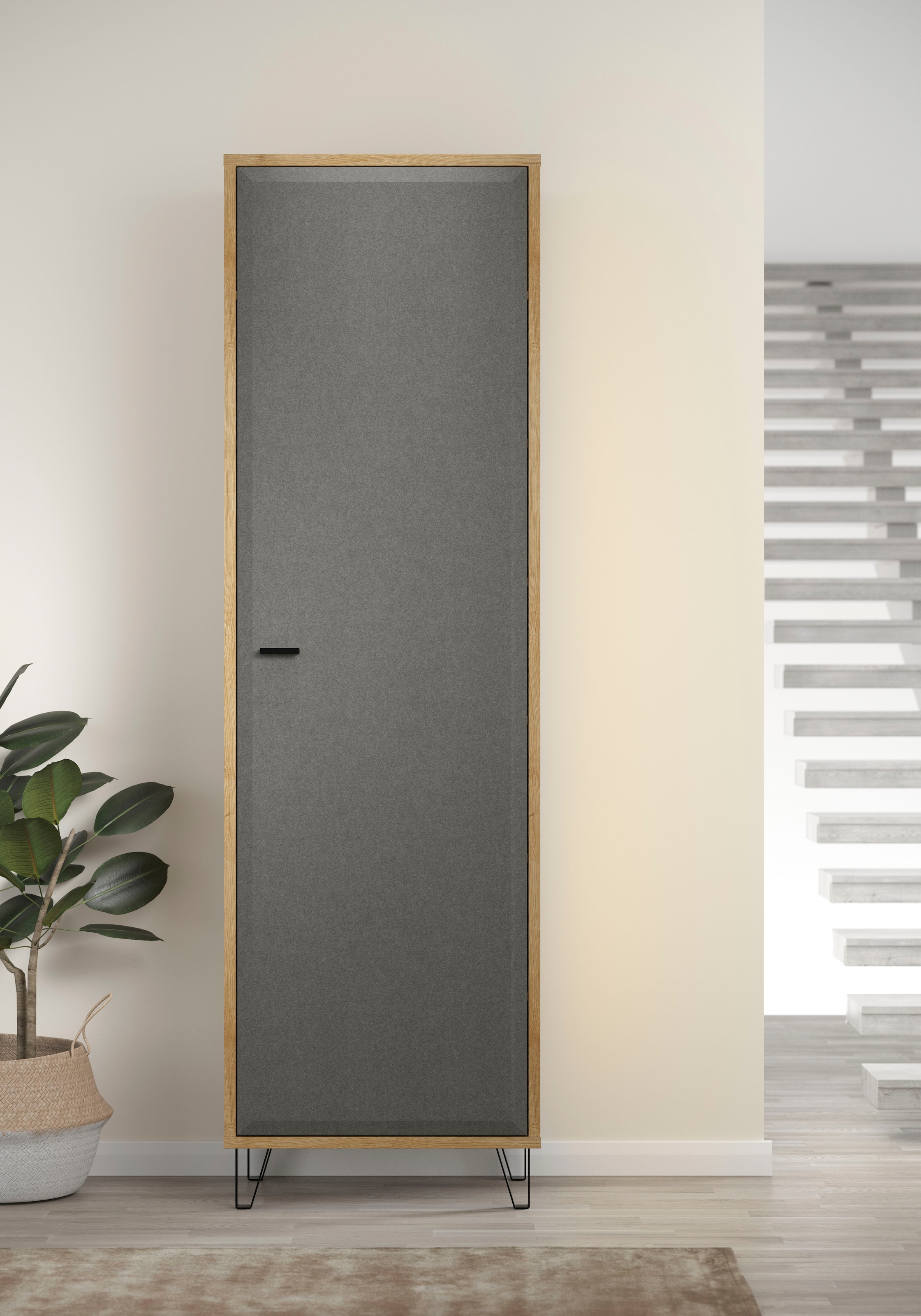 Home affaire Armoire vestiaire »Belva« 1 cuis tlg. Flurschrank mit 5 verstellbaren Böden und ausziehbarer Kleiderstange