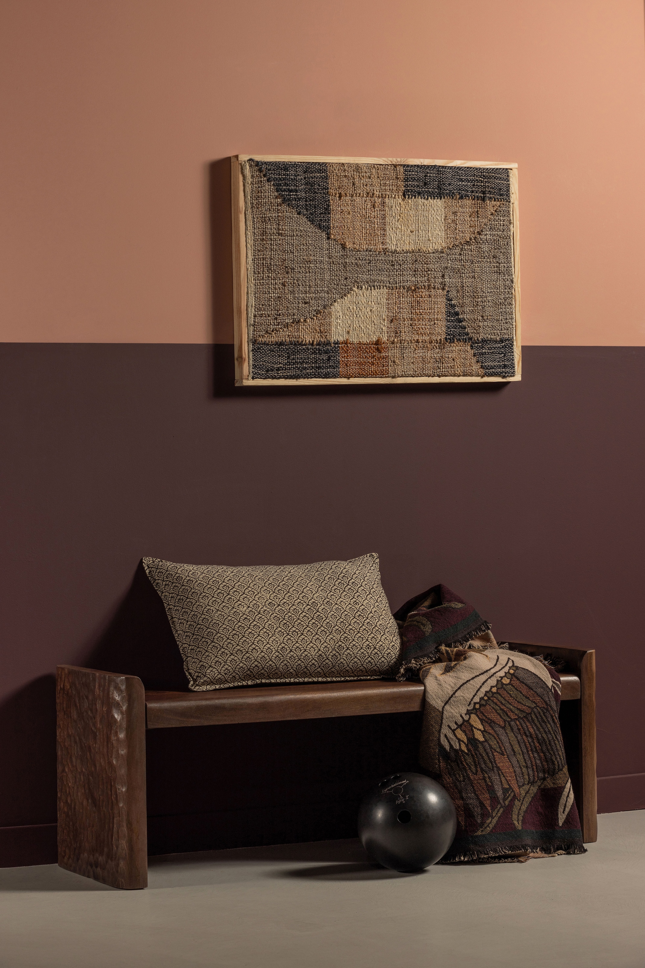 WOOOD Bank »Prop mit Massivmangoholz und gefrästen Beinen B 120 x T 45 x H 40 cm« Tragkraft 100 kg, sichtbare Maserung, einfach zu montieren