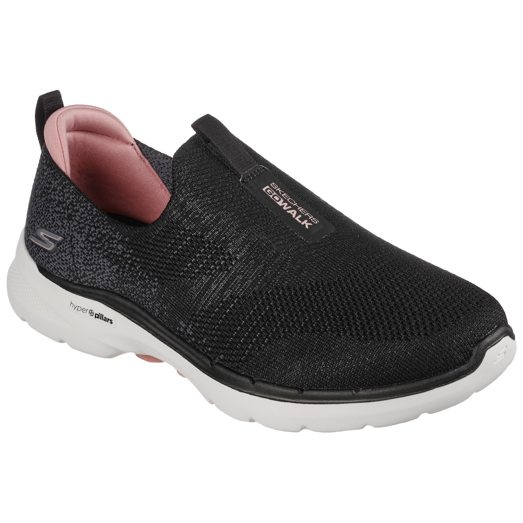 Skechers Slip-On Sneaker »GO WALK 6 GLIMMERING«, mit gepolstertem Fersenpart
