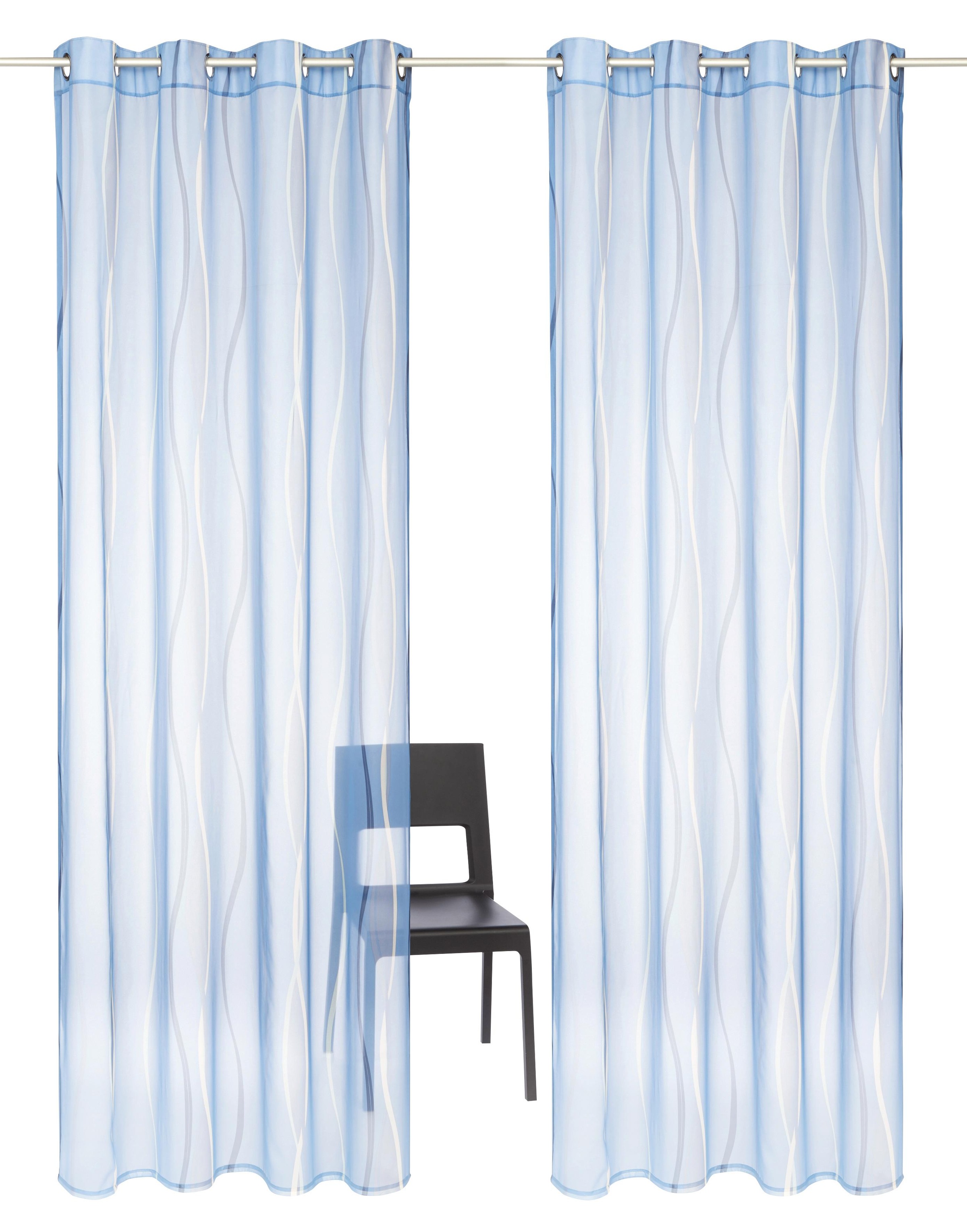 Image of GOODproduct Gardine "Dimona" Ösen 2 Stk. tlg. 2er-Set, transparent, Voile, Polyester