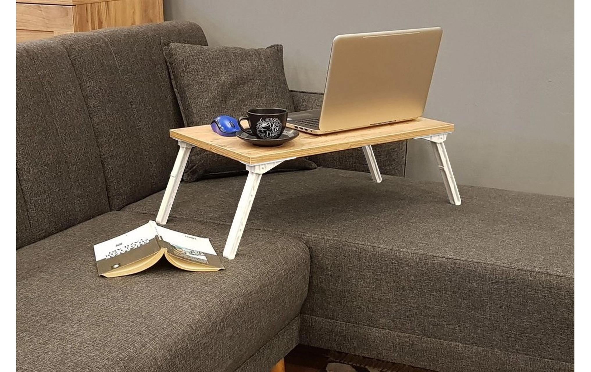 WOODY FASHION Support pour ordinateur portable »Gusto 14« Stilvoller Industrie-Laptoptisch mit Stauraum