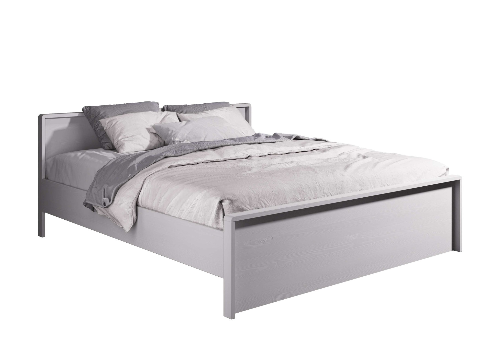 Image of GOODproduct Massivholzbett "Luven, hohe Belastbarkeit FSC zertifiziertes Massivholz" Breite/Belastbarkeit 180cm/220 KG, 140cm/180 KG, aus massiver Kiefer im schlichten Design