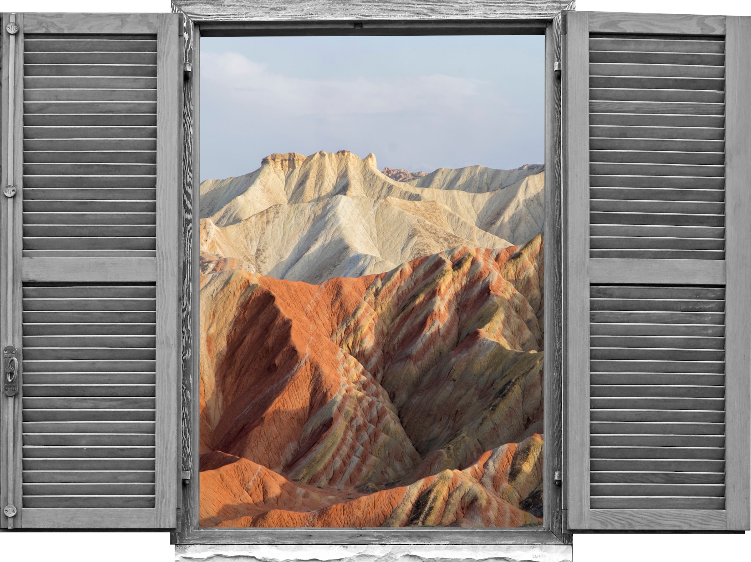 Image of queence Wandtattoo "Berge" Wandsticker, Wandbild, selbstklebend, 3D, Fenster
