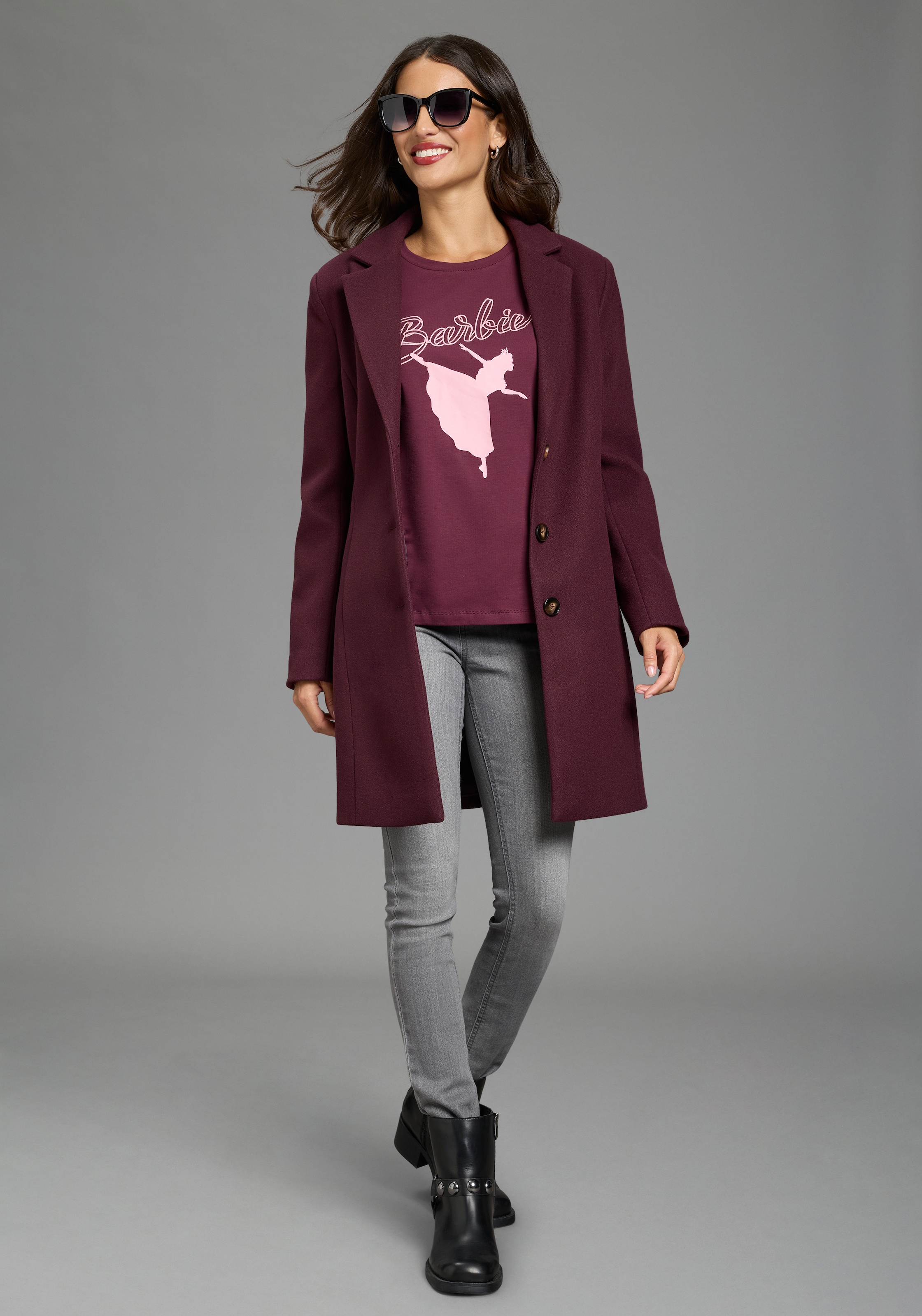 Laura Scott Langarmshirt »BARBIE Glitzerdruck Shirt, Mama&Me Style, Mattel« BARBIE Nussknacker Style, Mama&Me Shirt