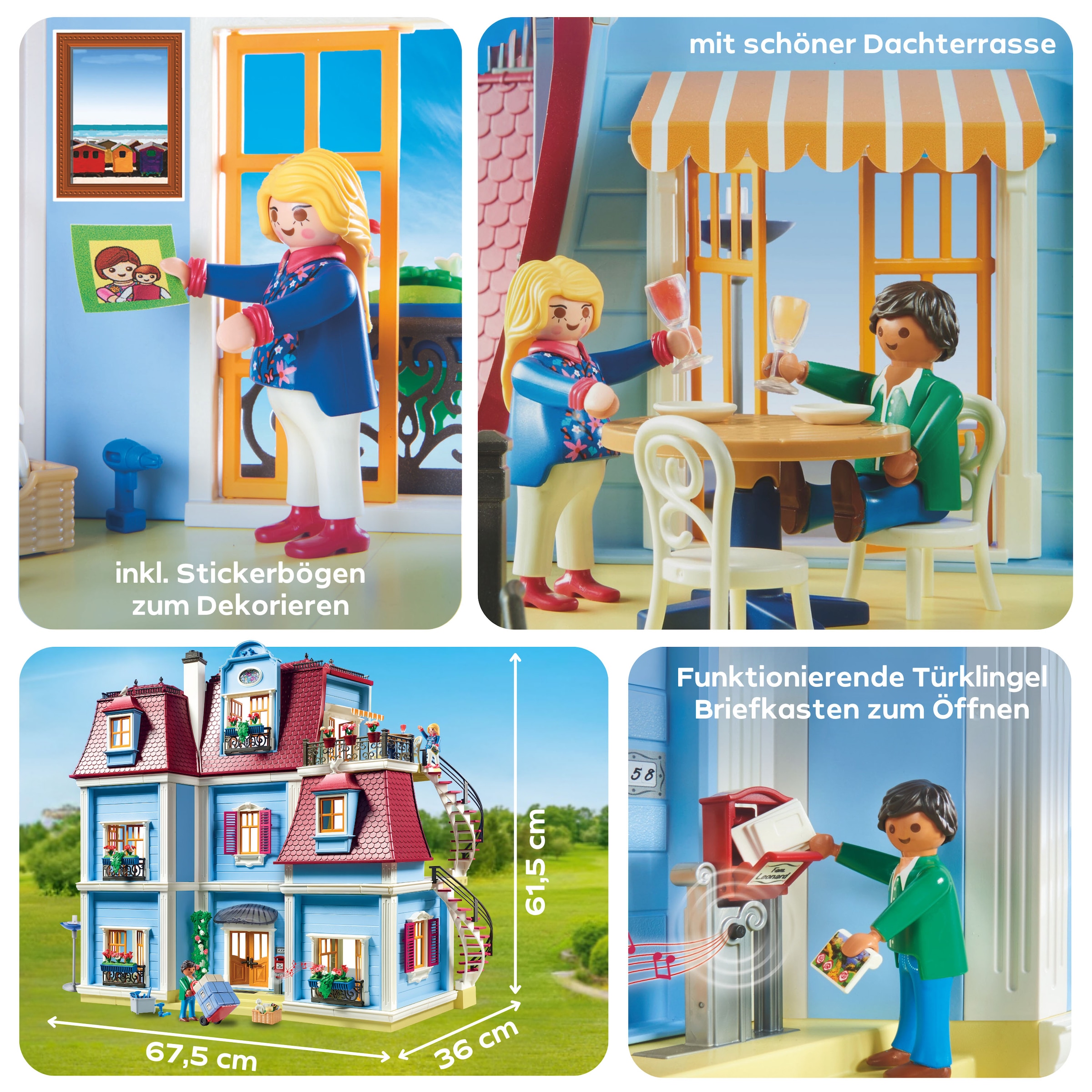 Playmobil® Konstruktions-Spielset »Mein Grosses Puppenhaus (70205), Dollhouse«, (592 St.), Made in Germany