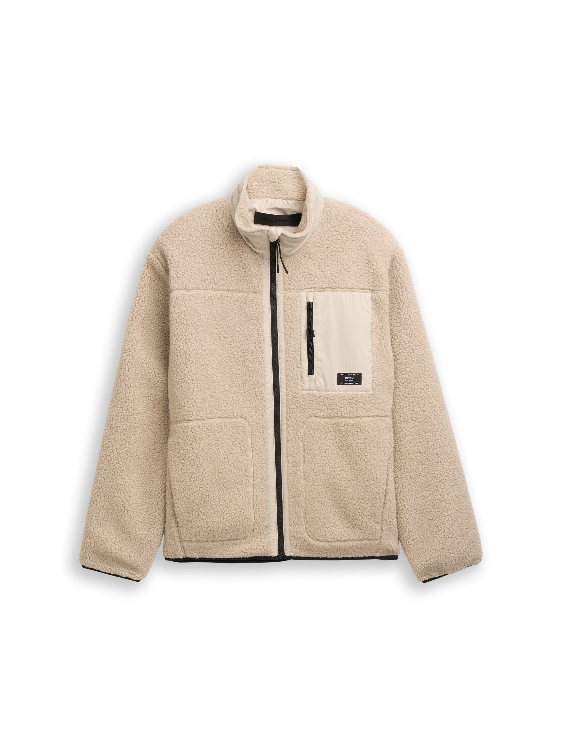 TOM TAILOR Denim Fleecejacke, mit Logo Stickerei
