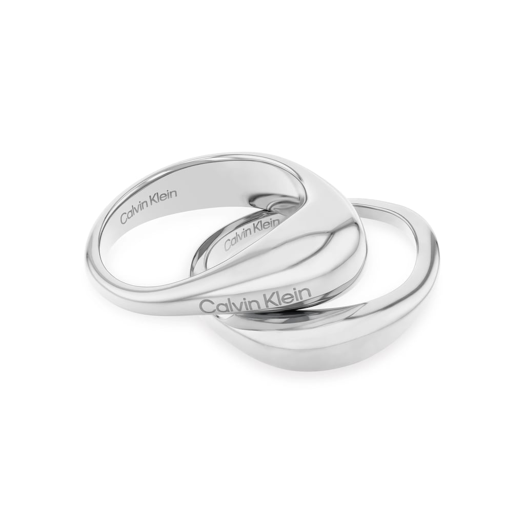 Calvin Klein Ring-Set »Multipack Schmuck Edelstahl Fingerringe Ringset Damenringe DROPS«, (Set, 2 tlg.)