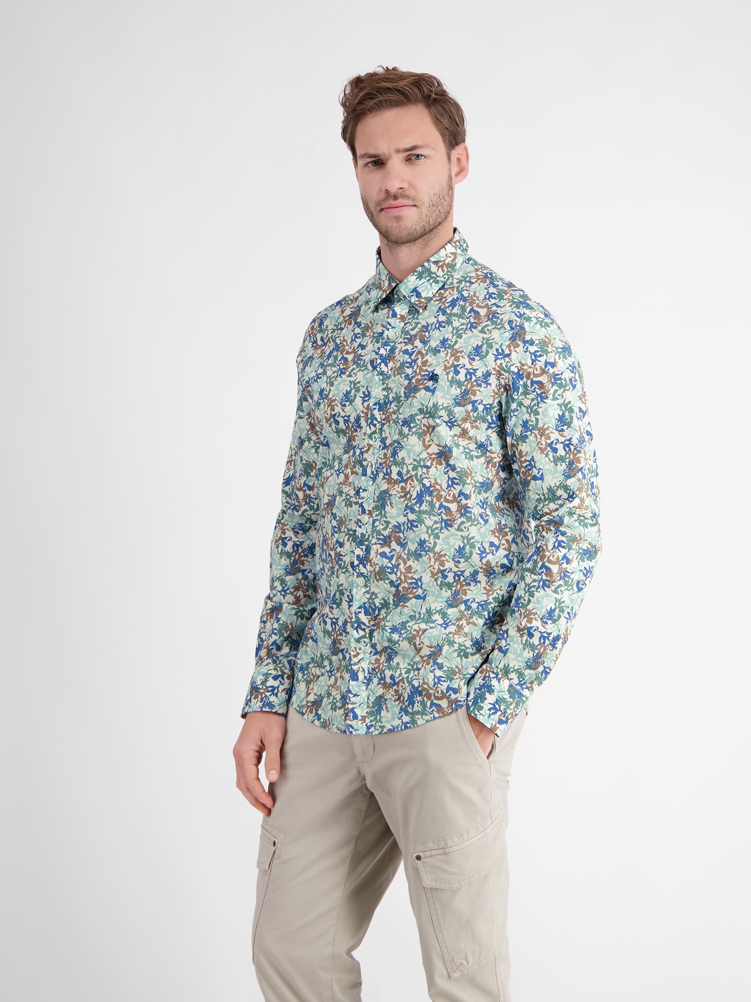 LERROS Langarmhemd »Langarmhemd mit floralem Druck«