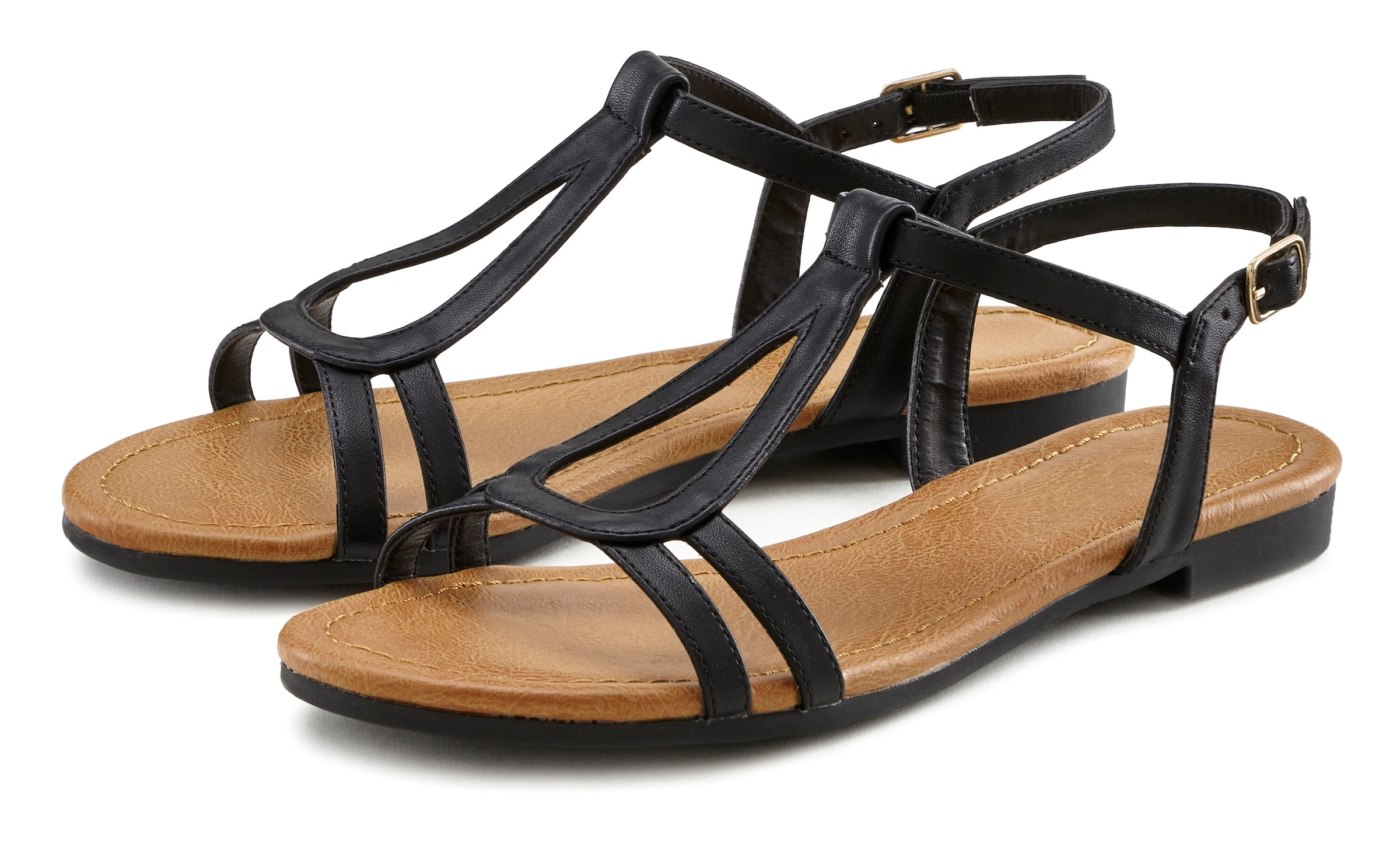 Image of Vivance Sandale "offener Schuh" Sandalette, Sommerschuh mit raffinierten Riemchen VEGAN