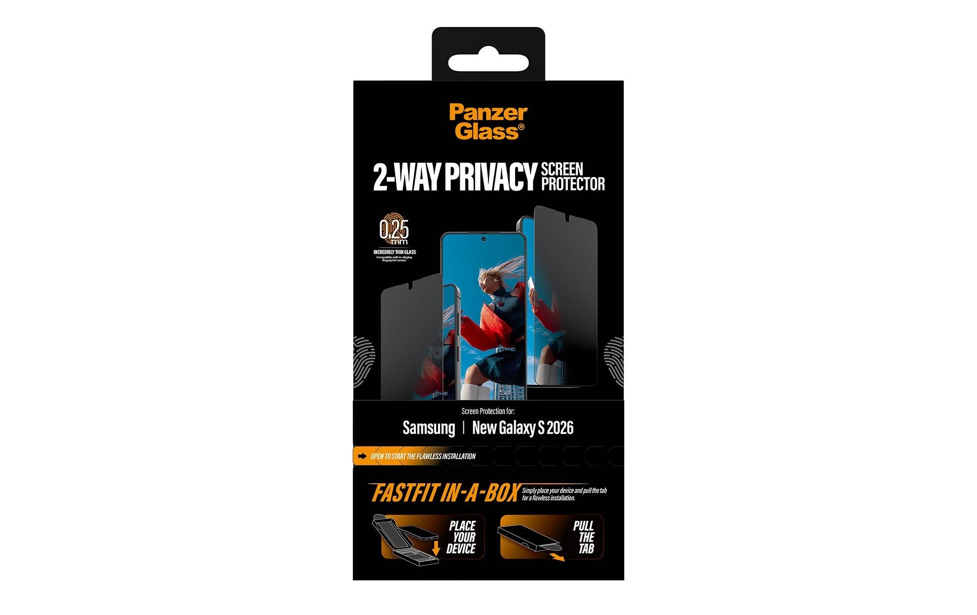 PanzerGlass Verre de protection d'écran »2-Way Privacy Screen Protector« für Samsung Galaxy S26 Displayschutzfolie, Schutzfolie, Bildschirmschutz, kratz- & stossfest
