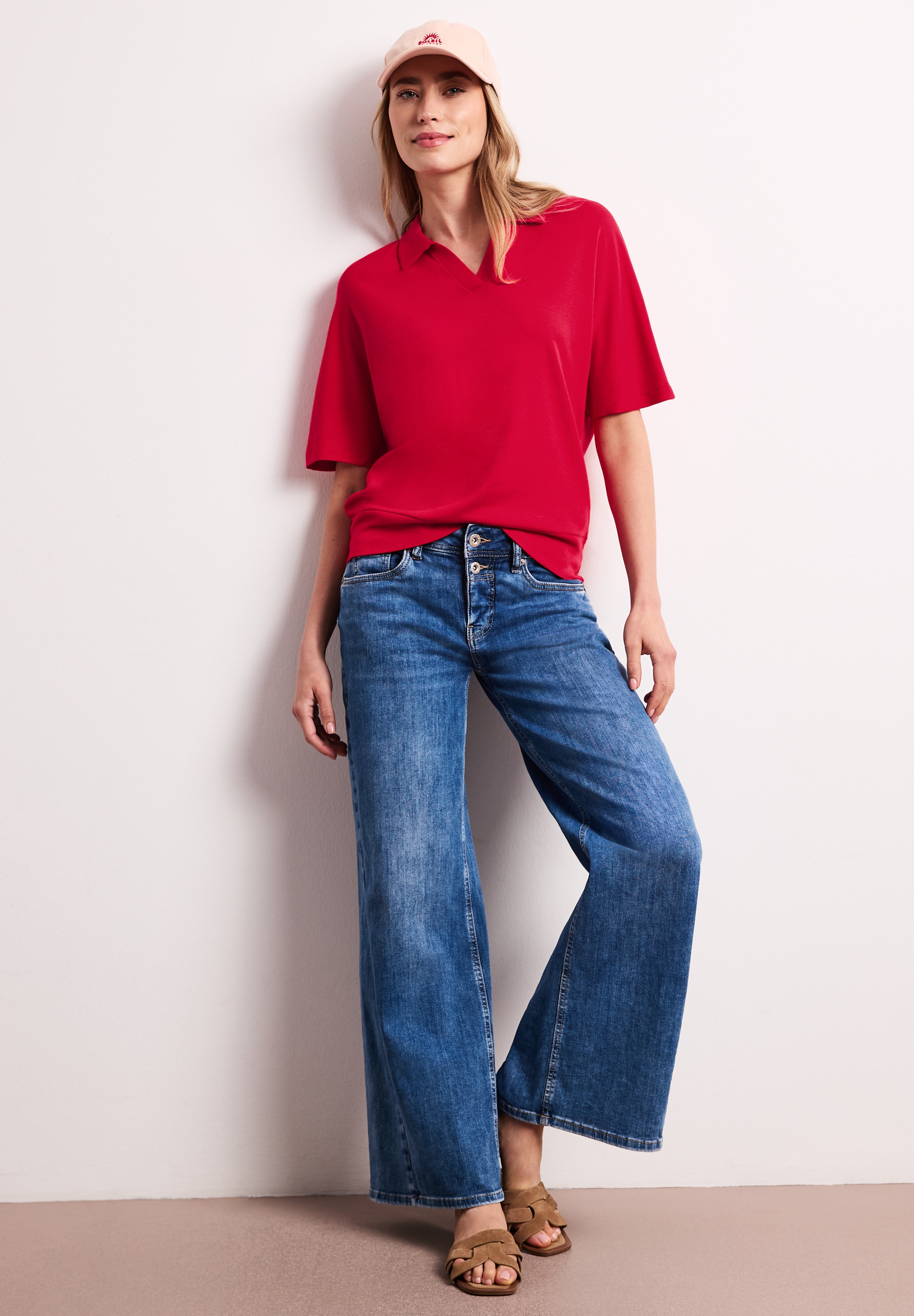 STREET ONE Polo t-shirt d'été avec large bande élastique