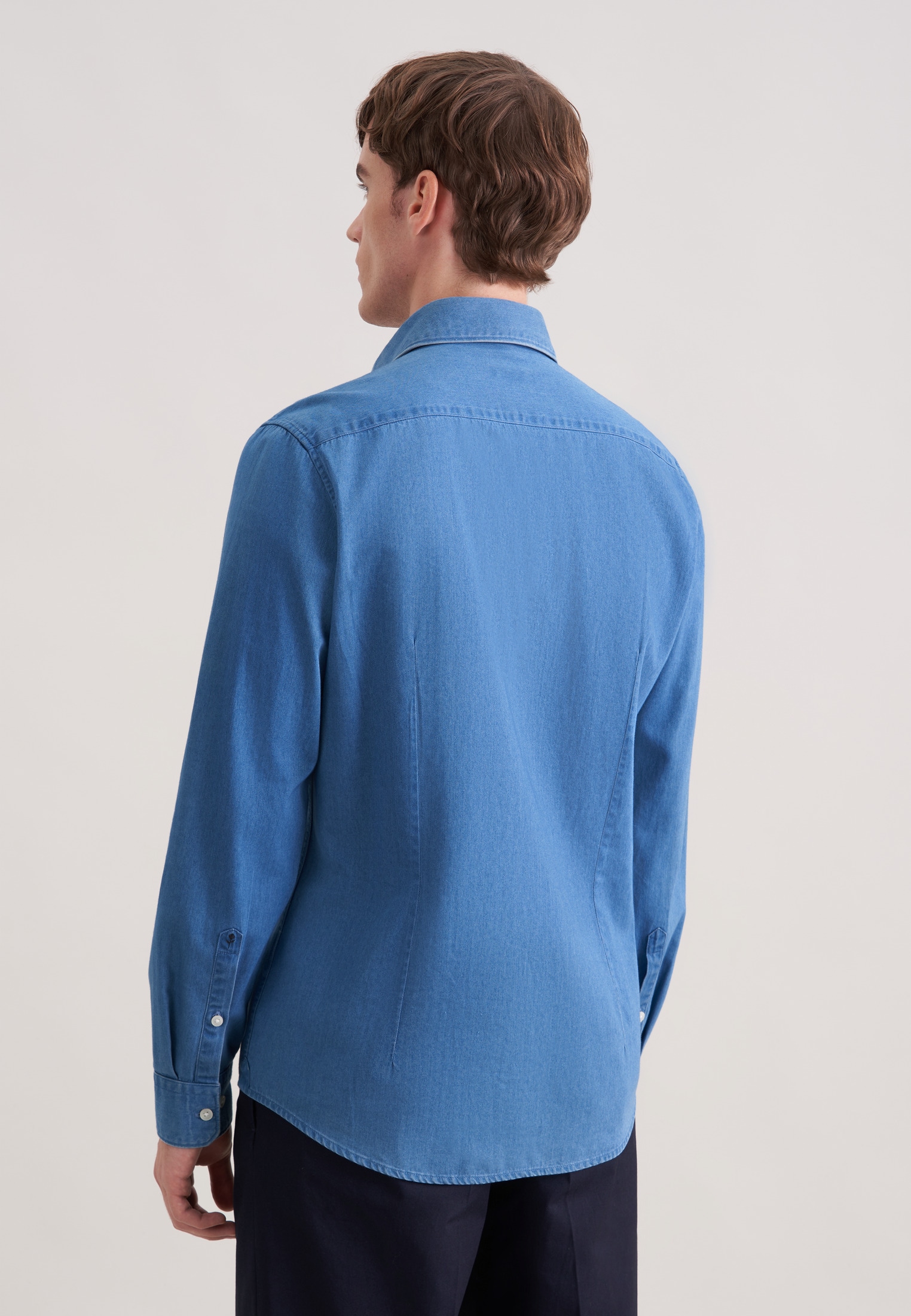 seidensticker Slim col Kent 1/1 en denim