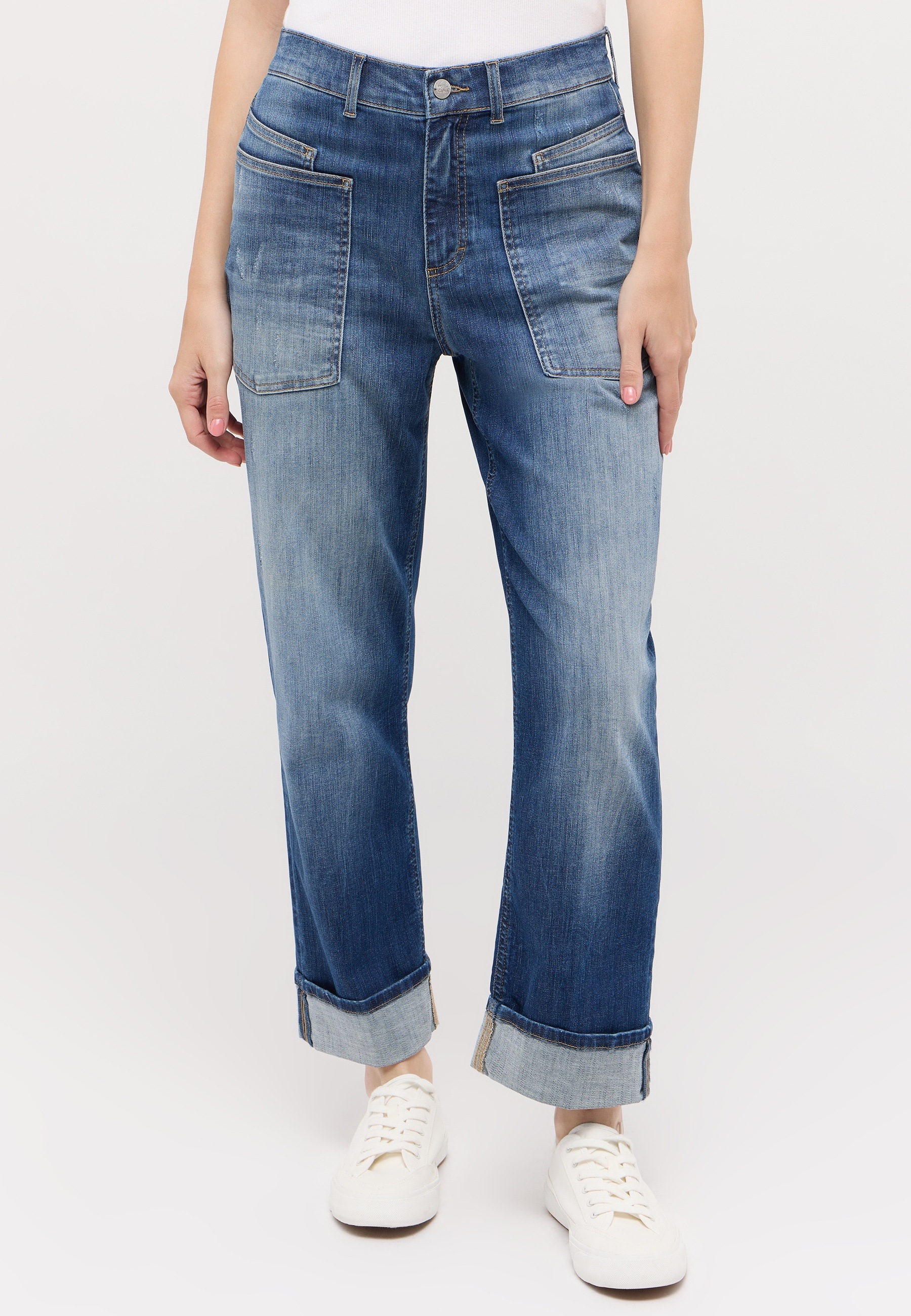 Image of ANGELS Relax-fit-Jeans "LIBERTA TURN UP" Relaxed fit, aus Baumwollmischung, mit grossen Vordertaschen