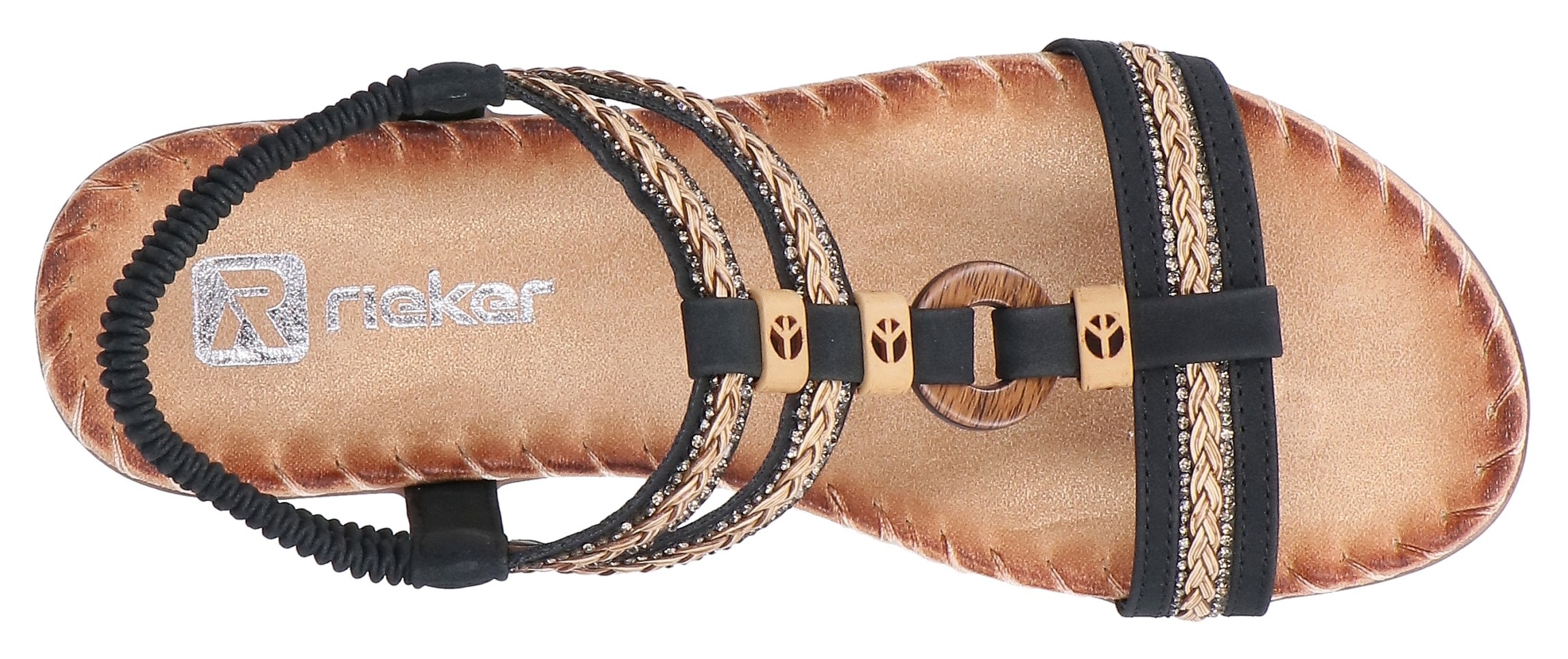 Rieker Sandale  chaussure d’été, chaussure de vacances, sandale à enfiler avec élastique