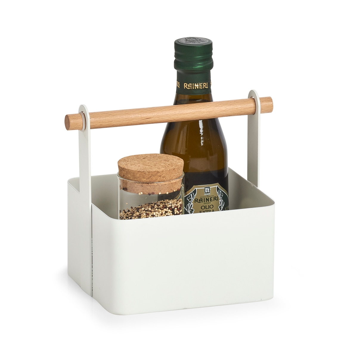 Zeller Present Organizer Aufbewahrungskorb aus Metall/Holz, im Scandi Design