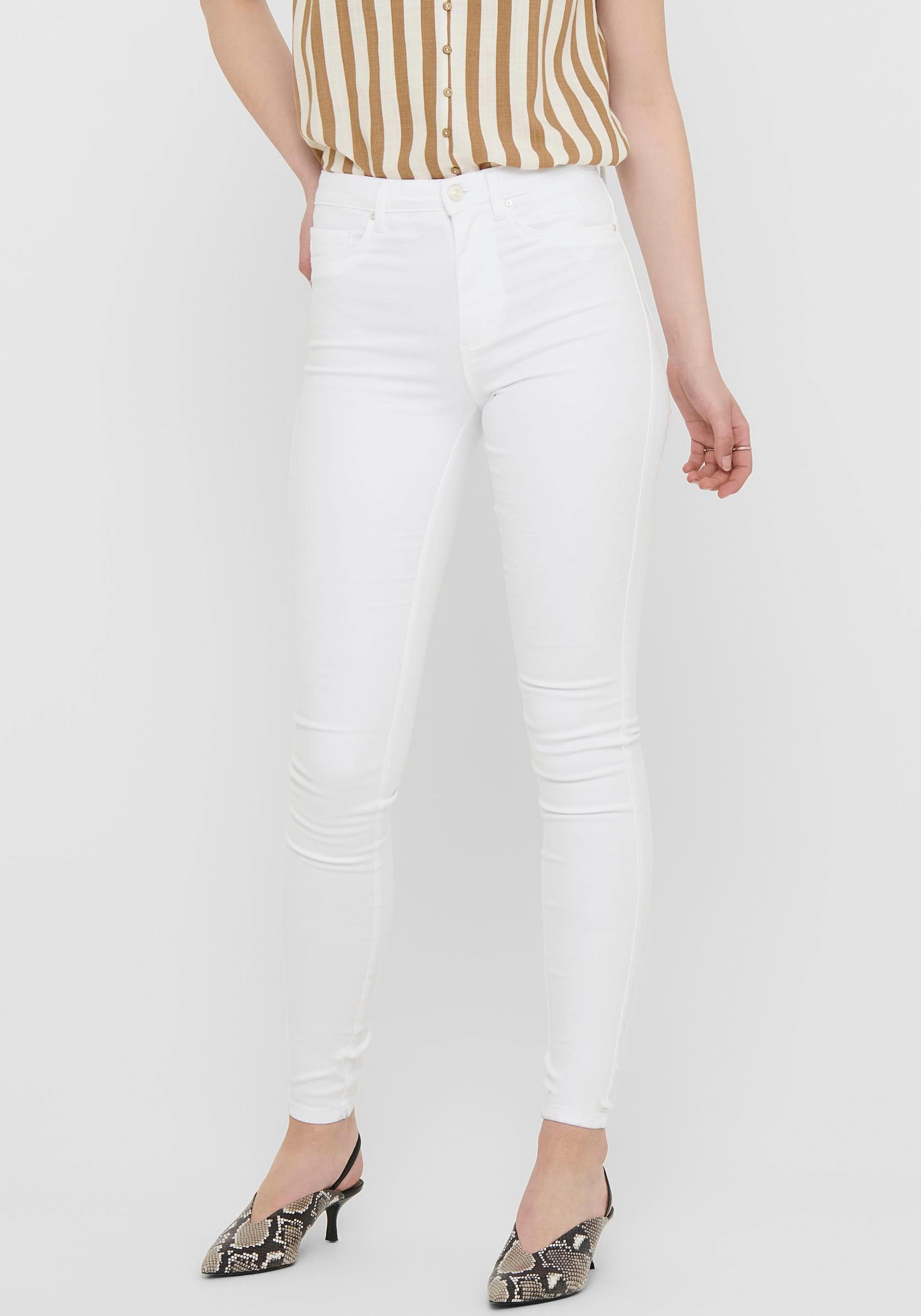 ONLY Skinny-fit-Jeans »ONLROYAL – Stretch-Denim mit hohem Bund für optimalen Sitz«, unifarben, casual, skinny fit, Denim, Eingrifftaschen