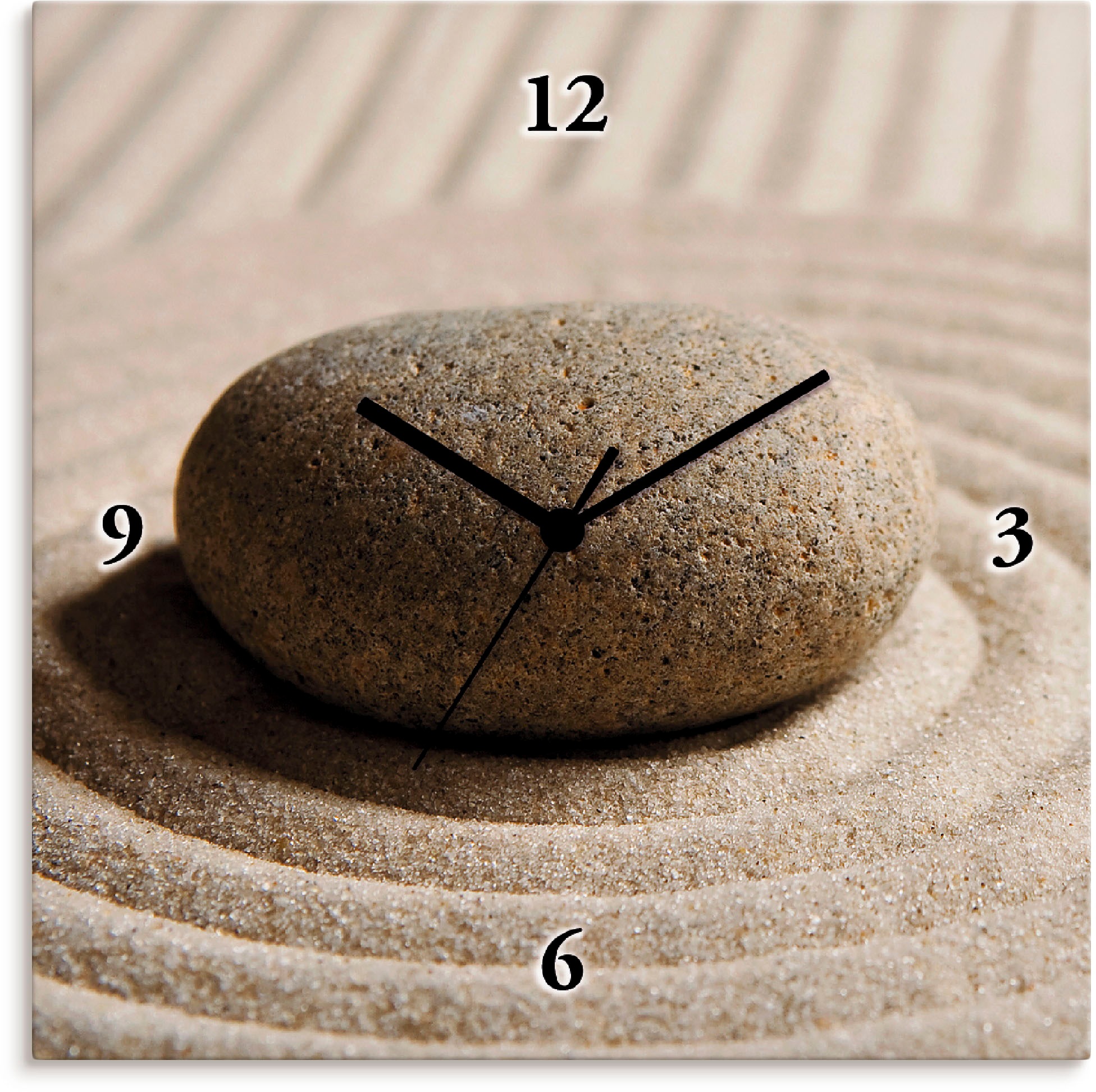 Image of Artland Wanduhr »Mini Zen Garten - Sand«, lautlos, ohne Tickgeräusche, nicht tickend, geräuschlos - wählbar: Funkuhr o. Quarzuhr, moderne Uhr für Wohnzimmer, Küche etc. - Stil: modern bei Ackermann Versand Schweiz
