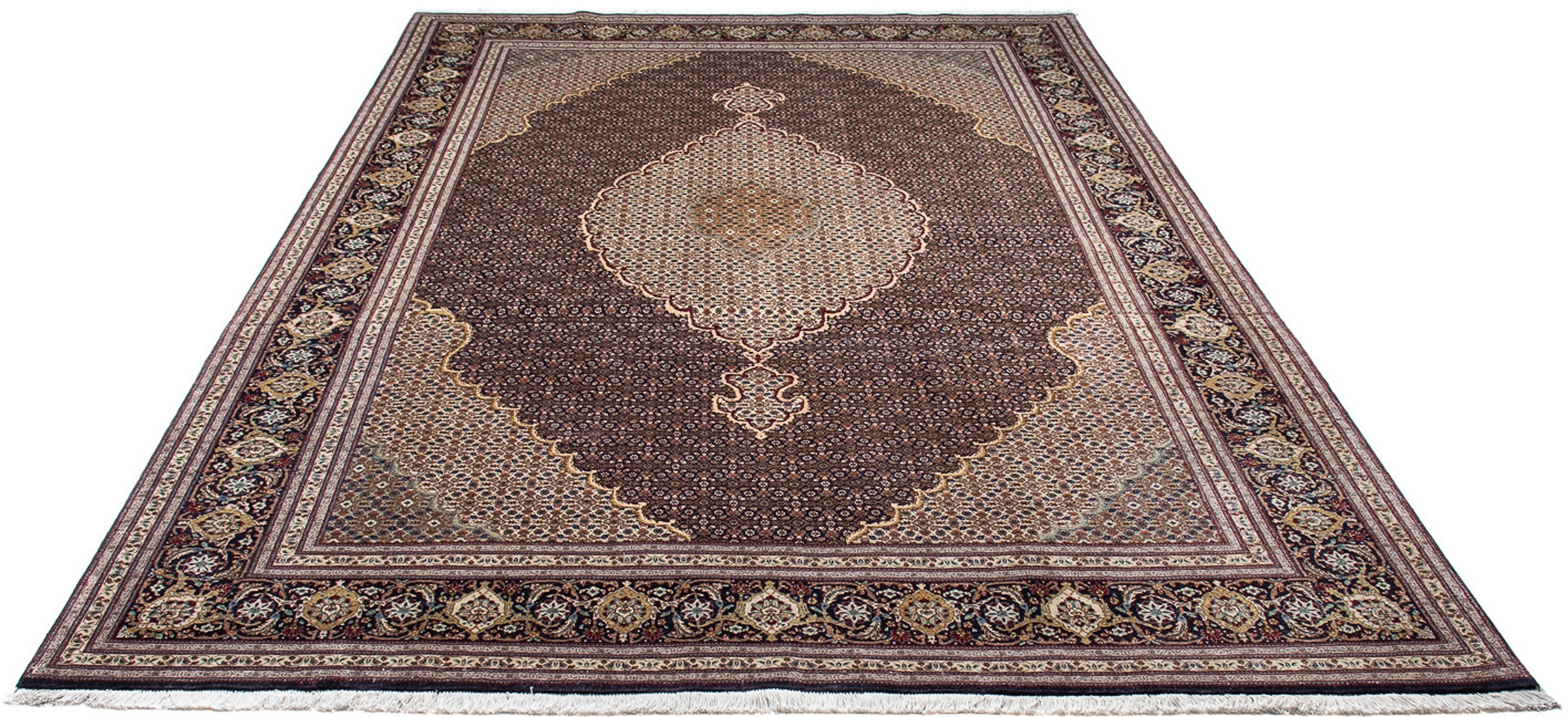 Image of morgenland Orientteppich »Perser - Täbriz - 300 x 195 cm - braun«, rechteckig, 10 mm Höhe, Wohnzimmer, Handgeknüpft, Einzelstück mit Zertifikat bei Ackermann Versand Schweiz
