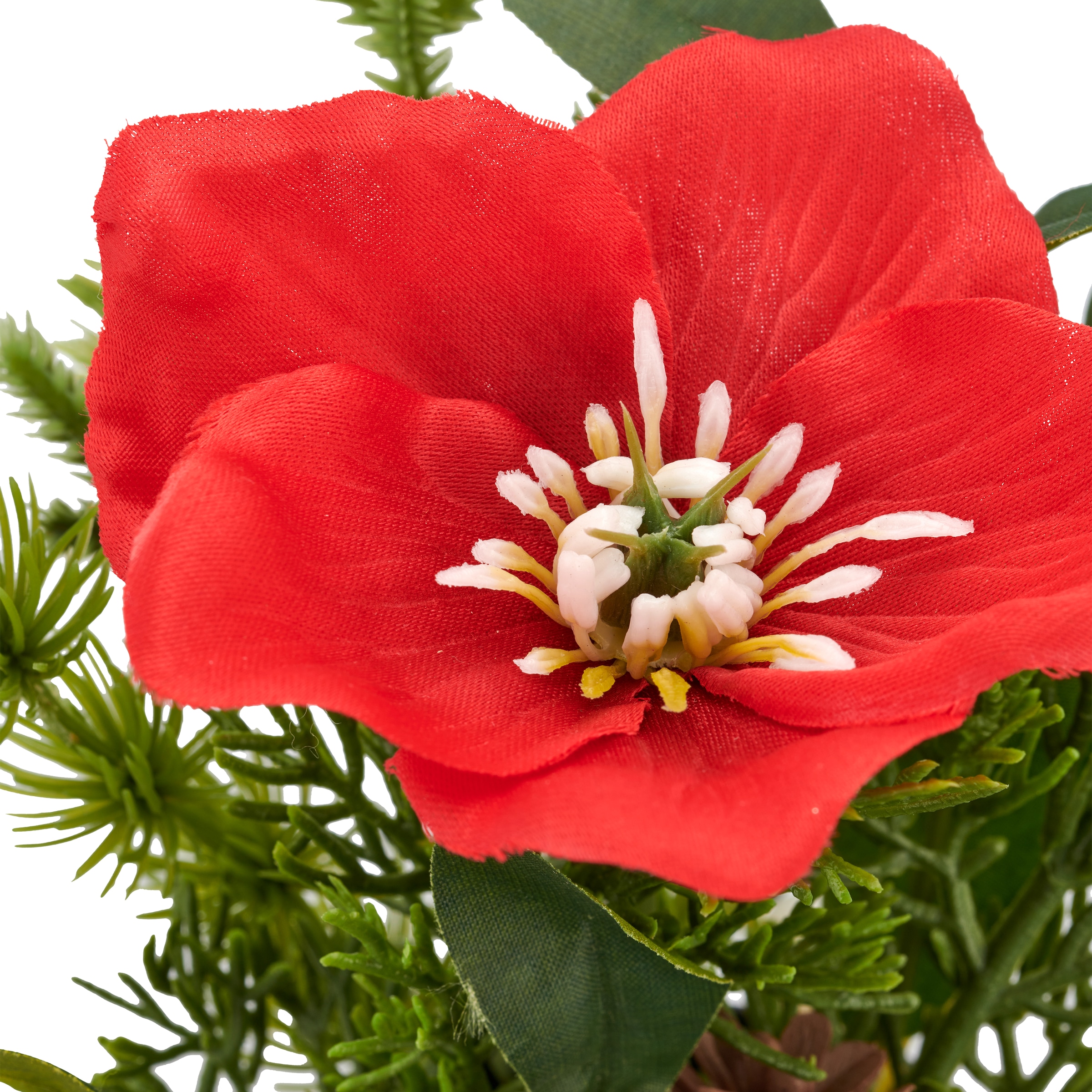 Creativ green Winterliche Kunstpflanze »Arrangement mit Christrose« mit Tannenzweigen und Zapfen