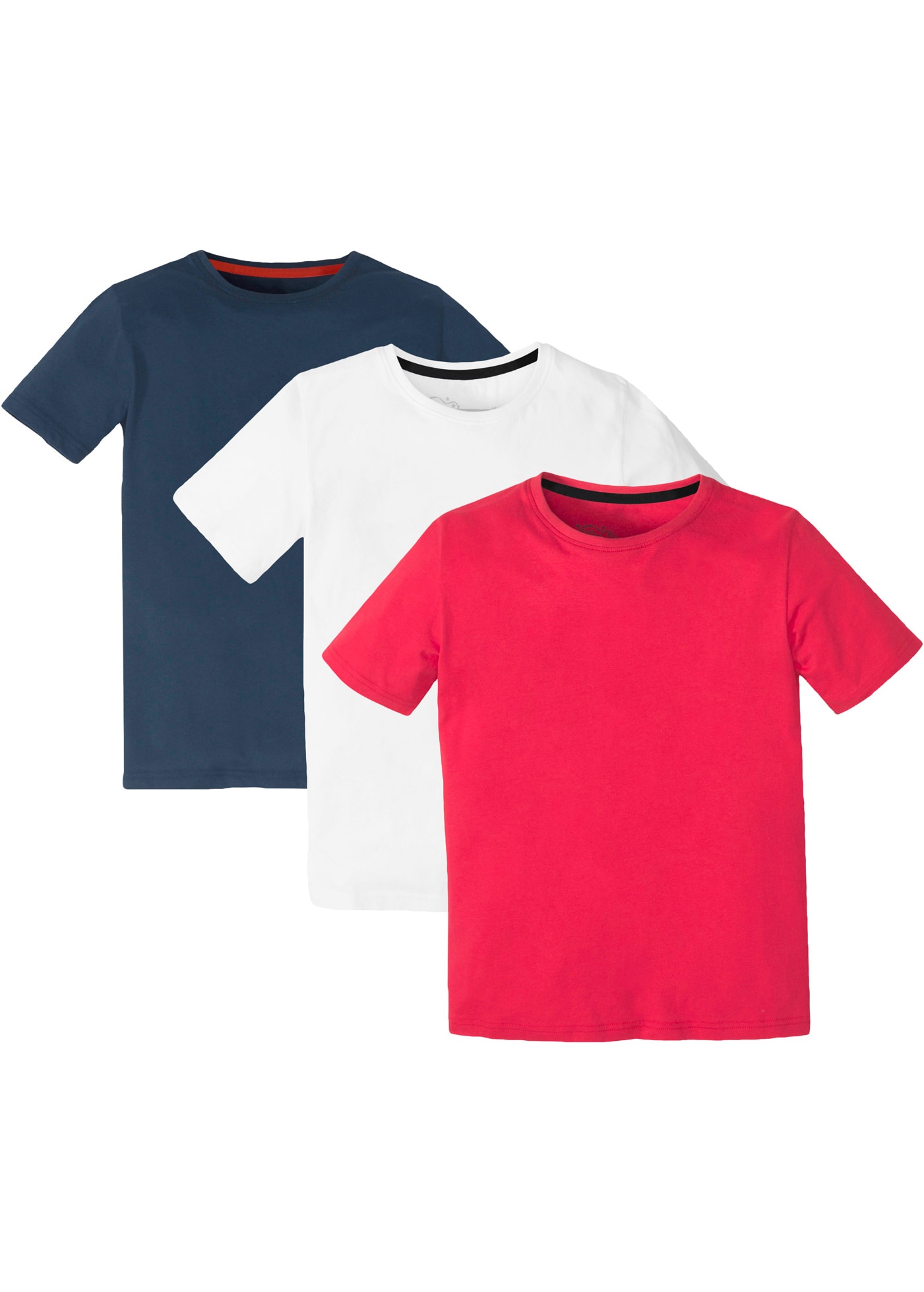 bonprix T-Shirt »T-Shirt mit Baumwolle (3er Pack)« Packung, 3, 3 Stk. T-Shirt mit Baumwolle (3er Pack)