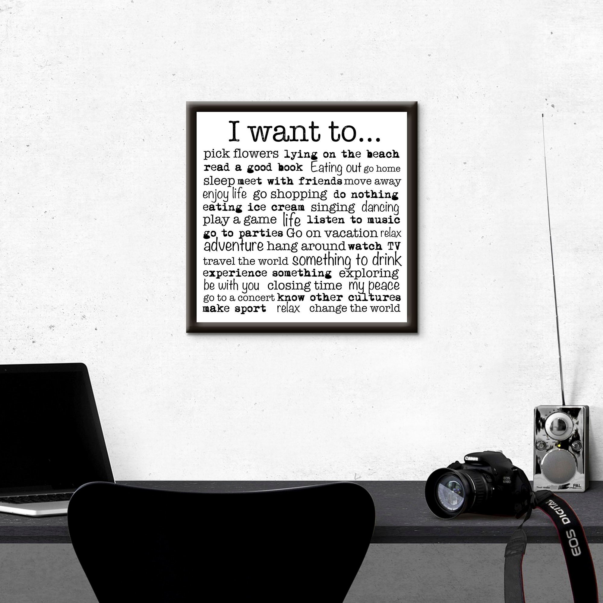 Artland Wandbild »Ich möchte...«, Sprüche & Texte, (1 St.)